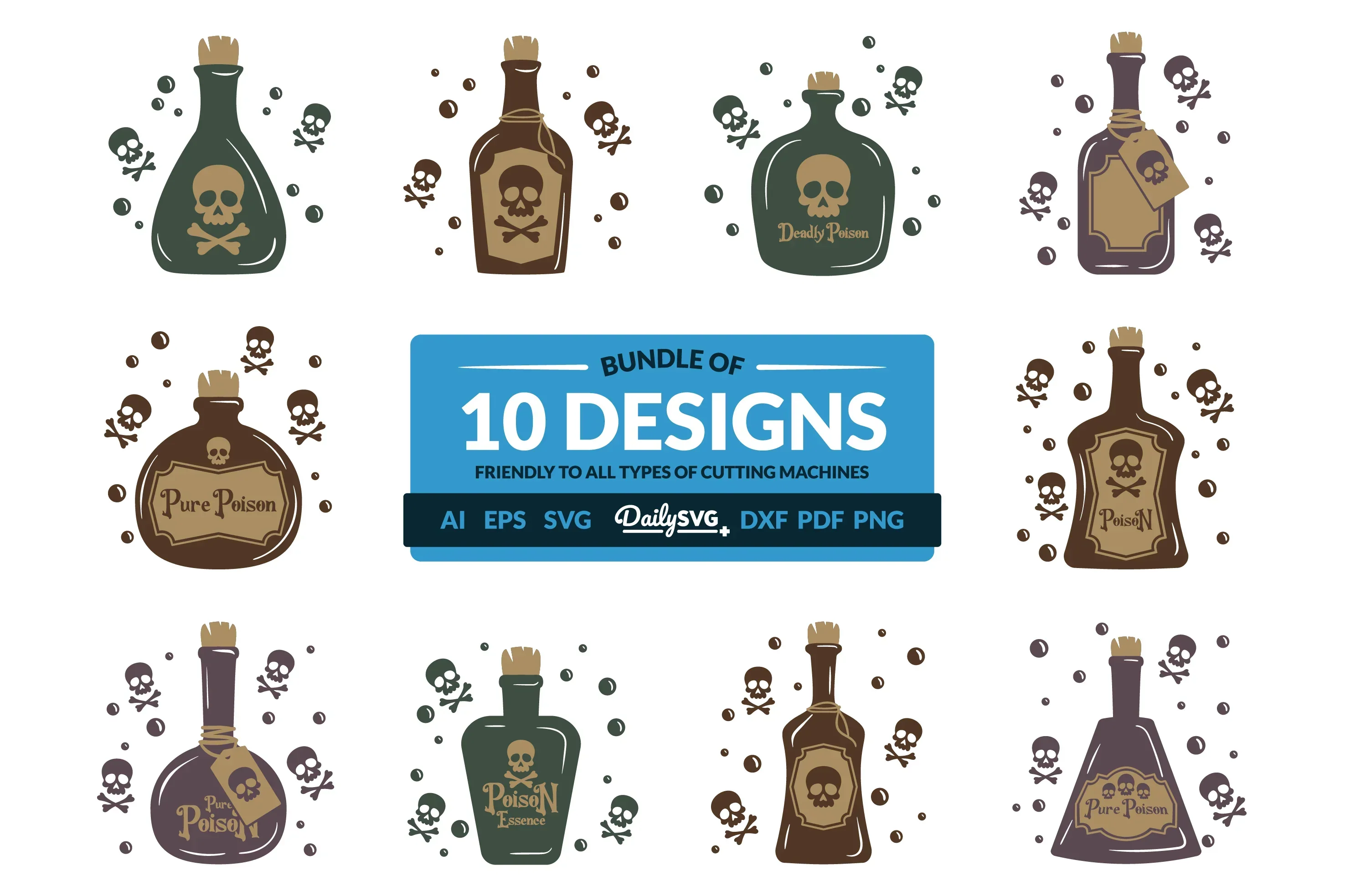 Halloween Poison Bottle Clipart - Daily SVG Bundles