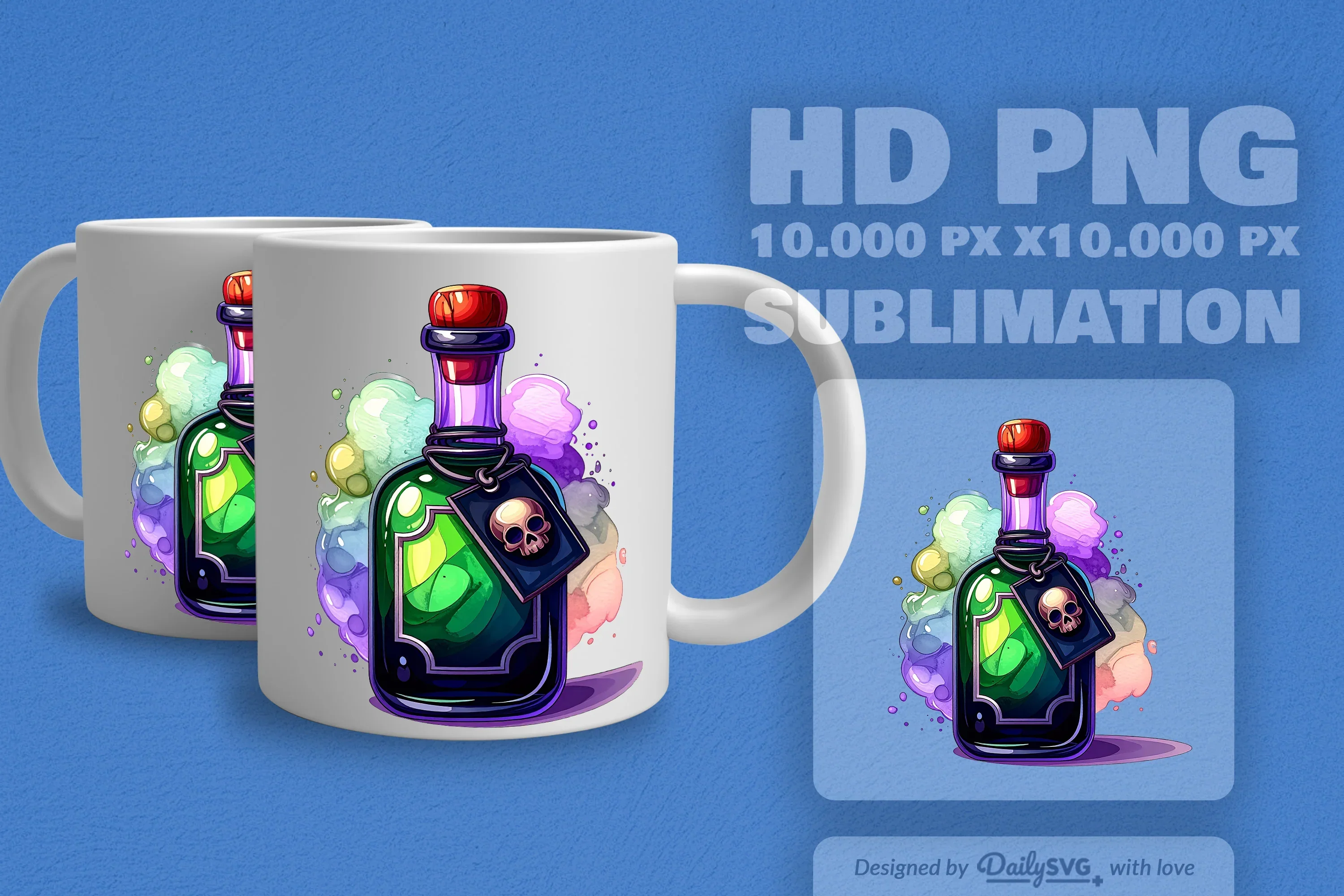 Halloween Poison Bottle Clipart SVG Bundle - Image 3