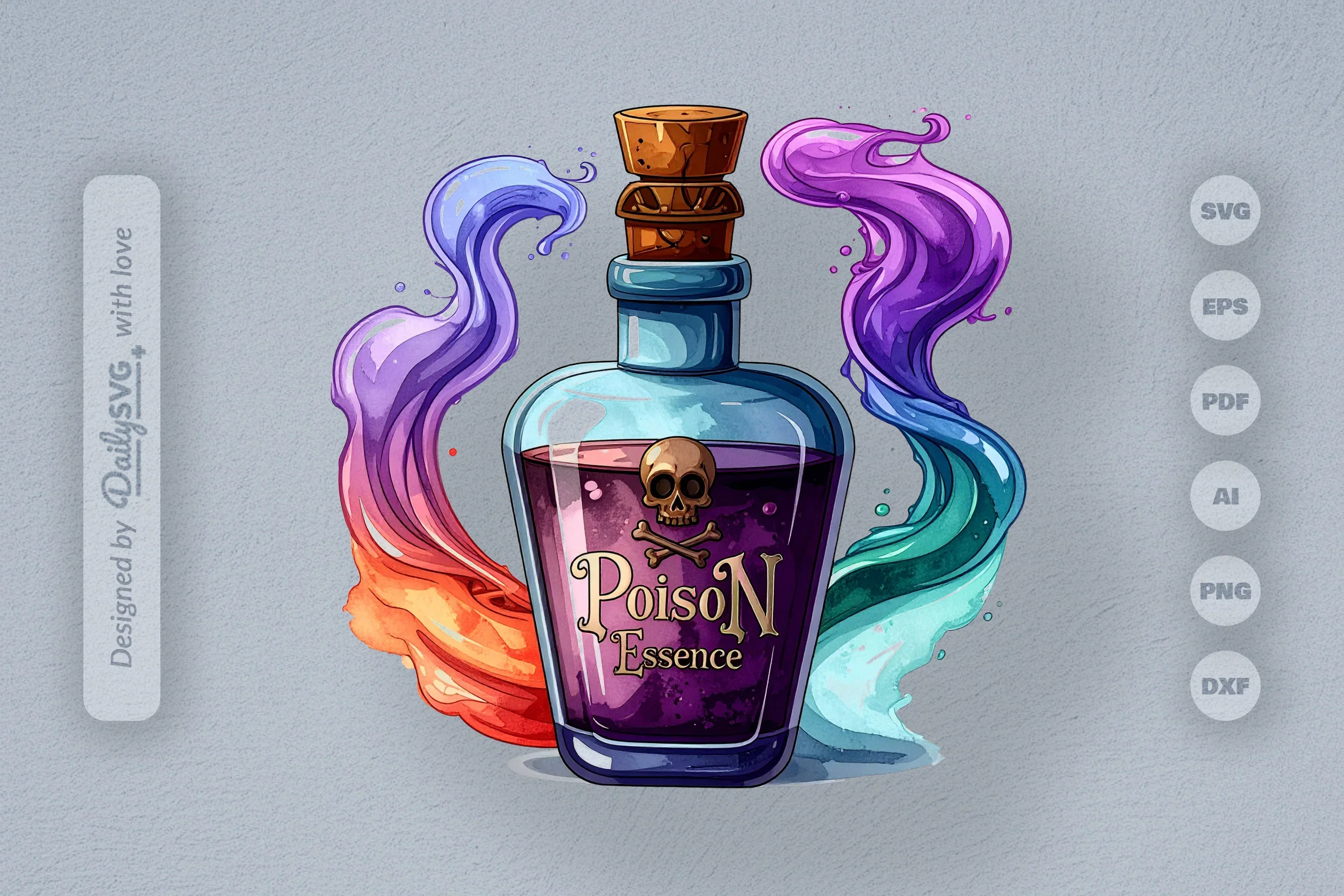 Halloween Poison Bottle Clipart SVG Bundle