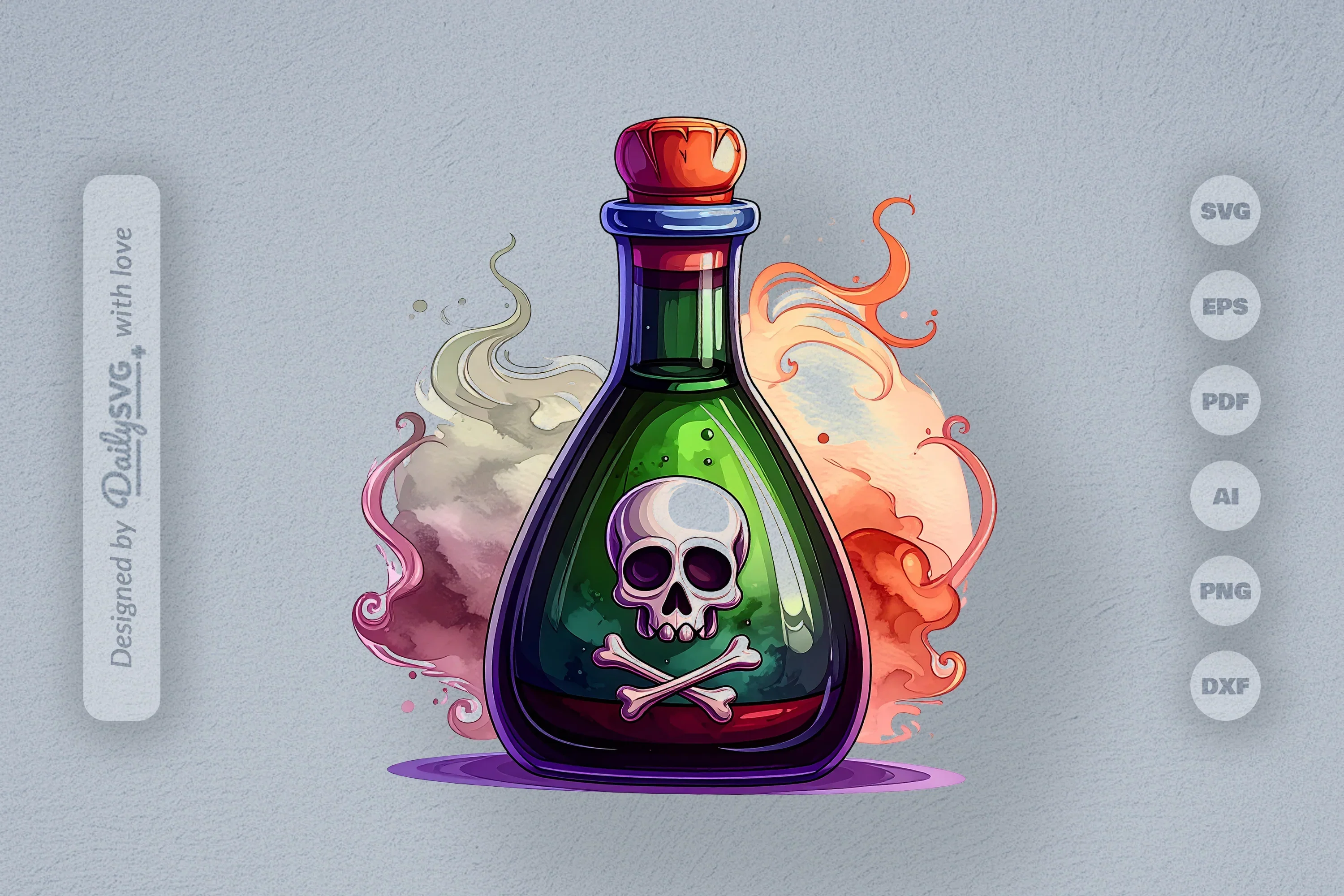Halloween Poison Bottle Clipart SVG Bundle