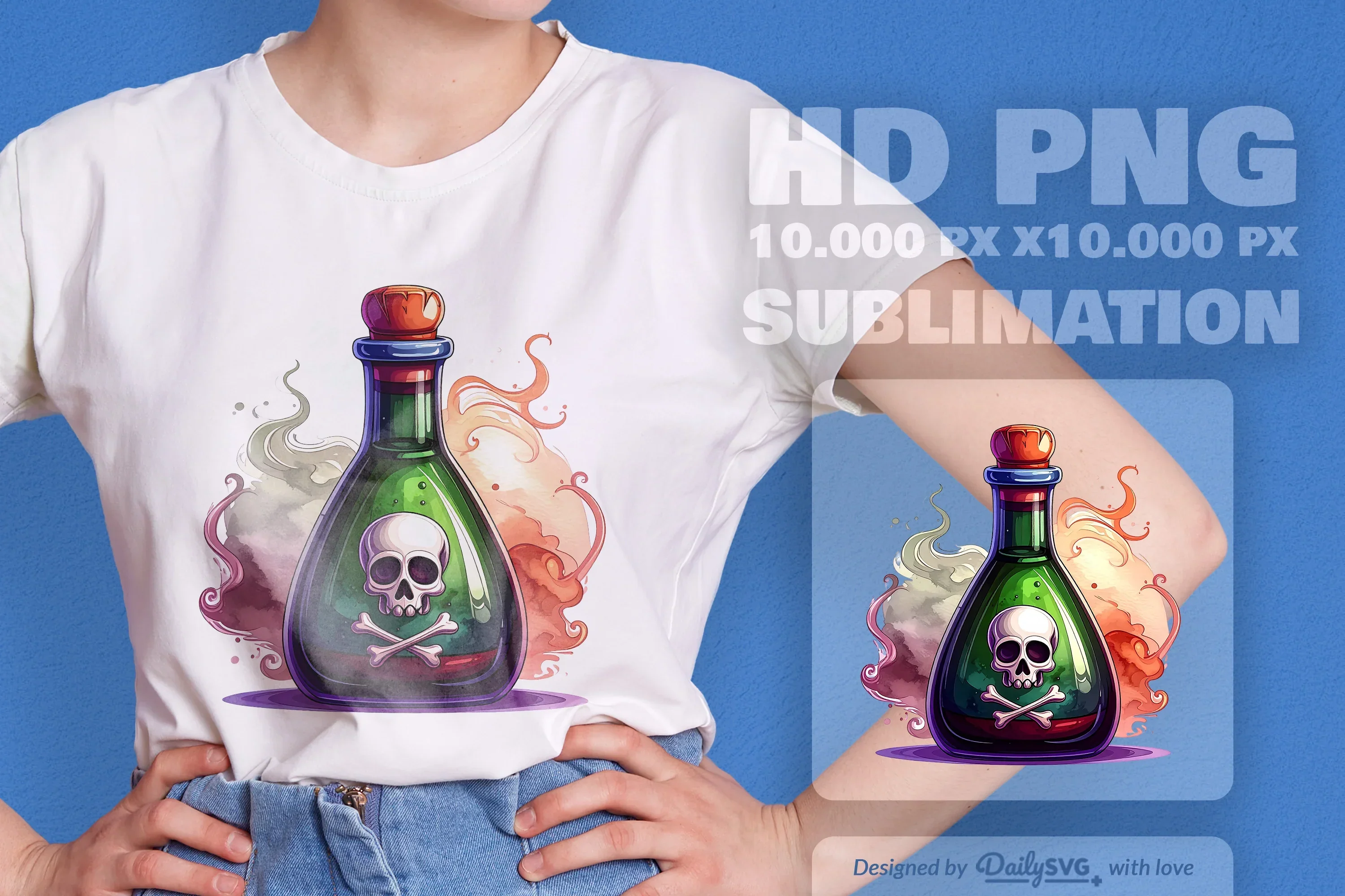 Halloween Poison Bottle Clipart SVG Bundle - Image 2