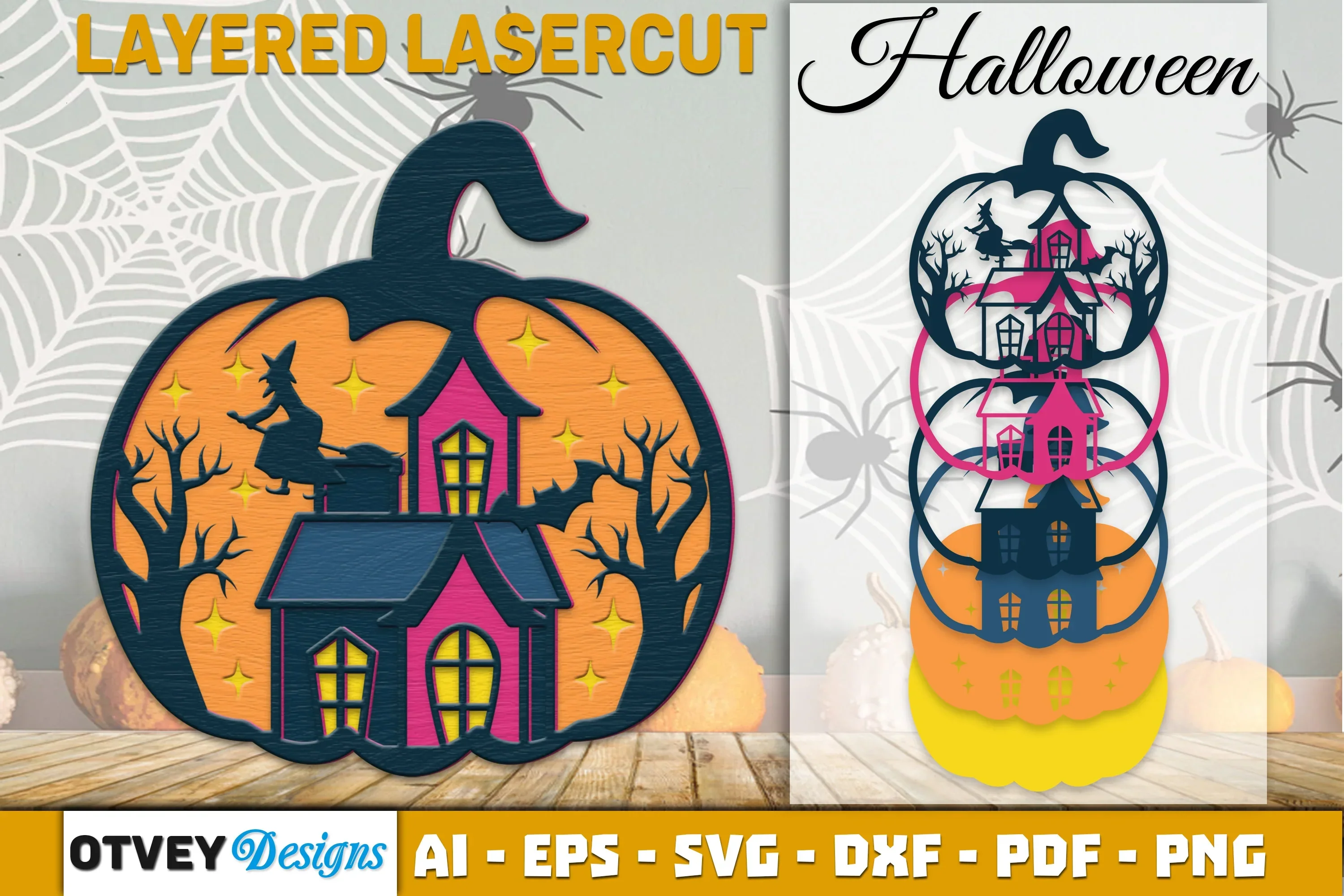 Halloween Pumpkin Decor Laser Cut SVG Bundle
