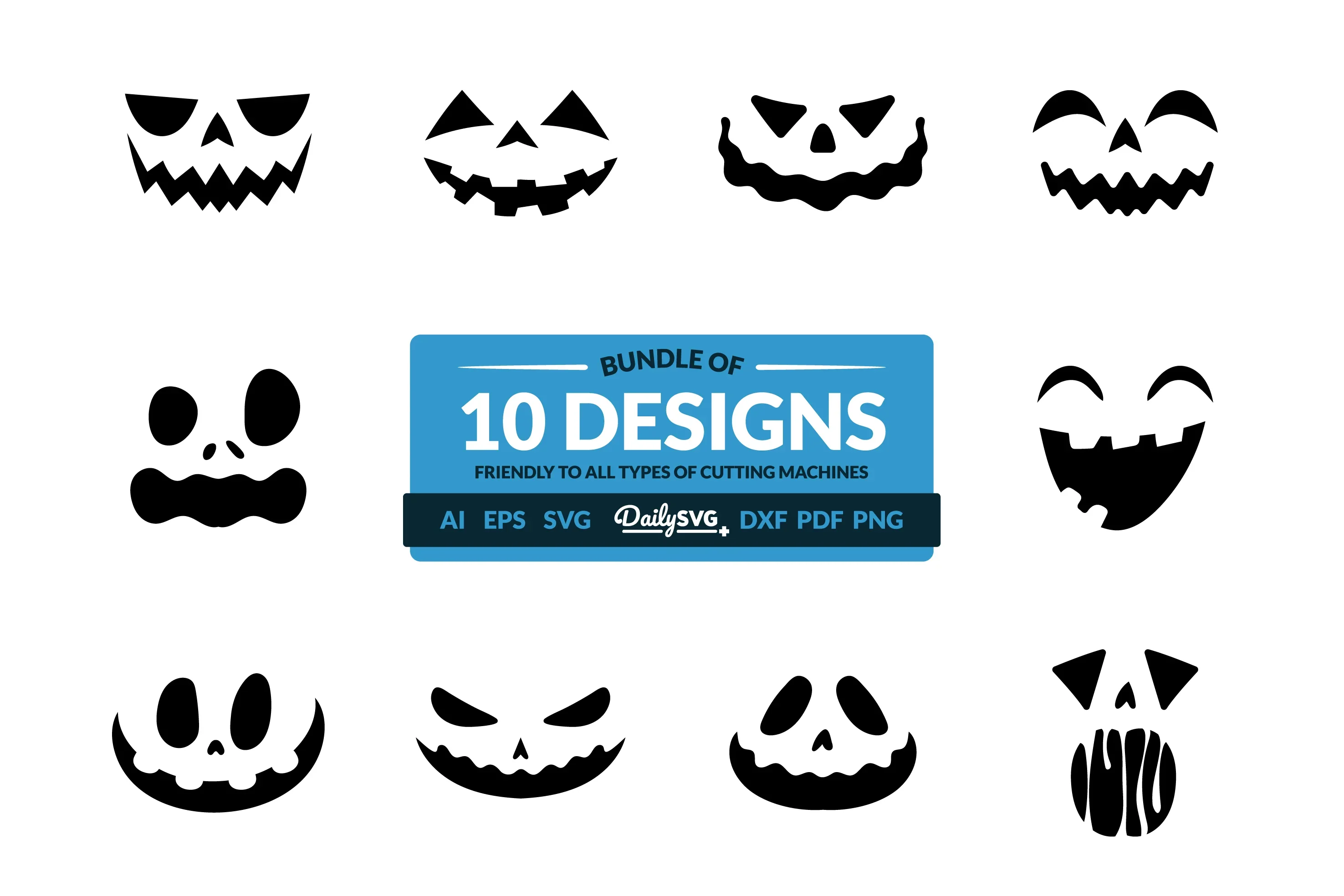 Halloween Pumpkin Face Clipart - Daily SVG Bundles