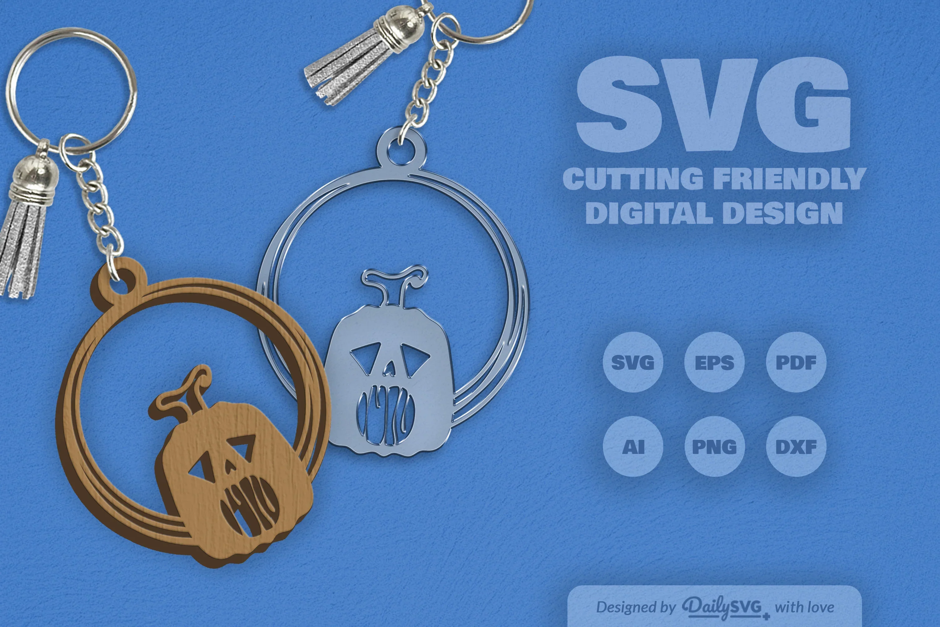 Halloween Pumpkin Keychain Clipart SVG Bundle - Image 2