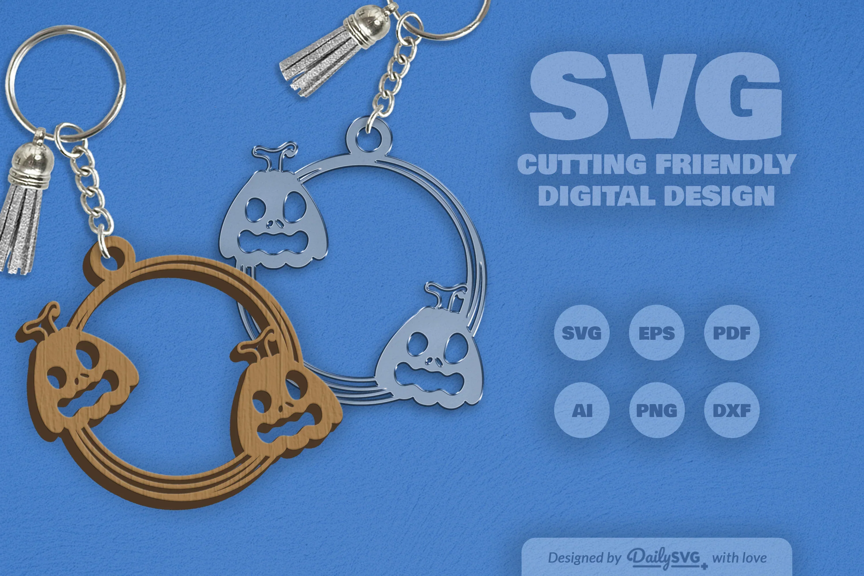 Halloween Pumpkin Keychain Clipart SVG Bundle - Image 7