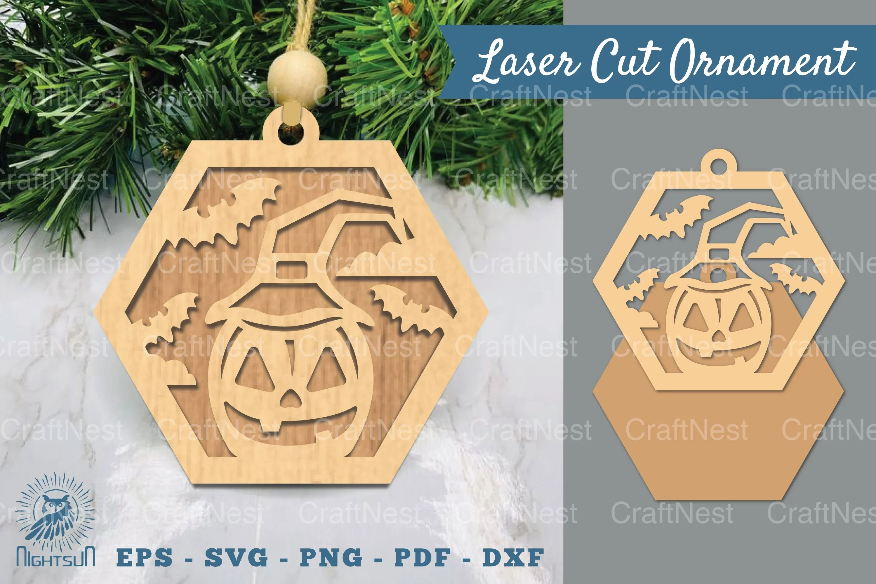 Halloween Pumpkin Laser Cut Ornament Clipart Bundle