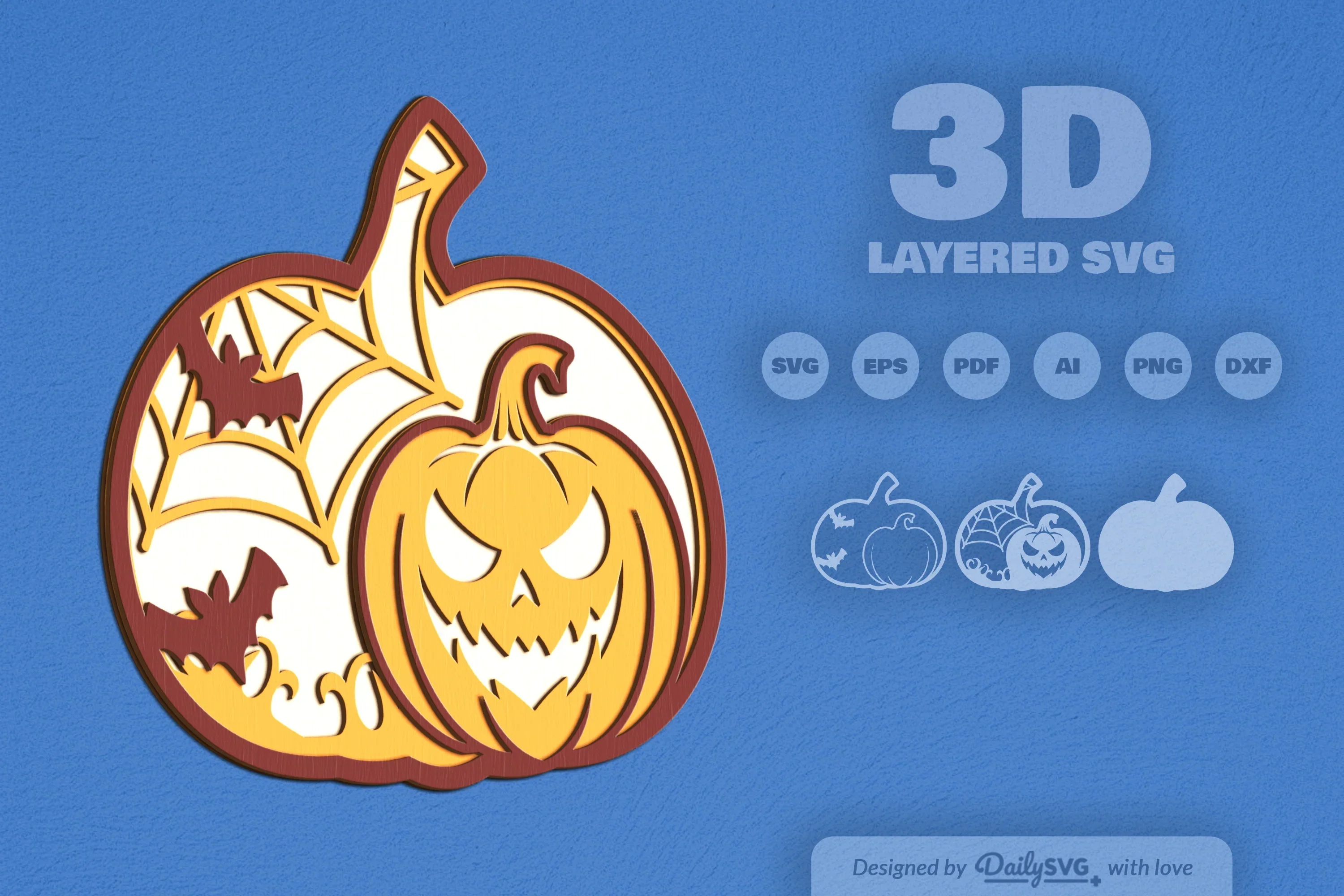 Halloween Pumpkin Laser Cut SVG Bundle - Image 2