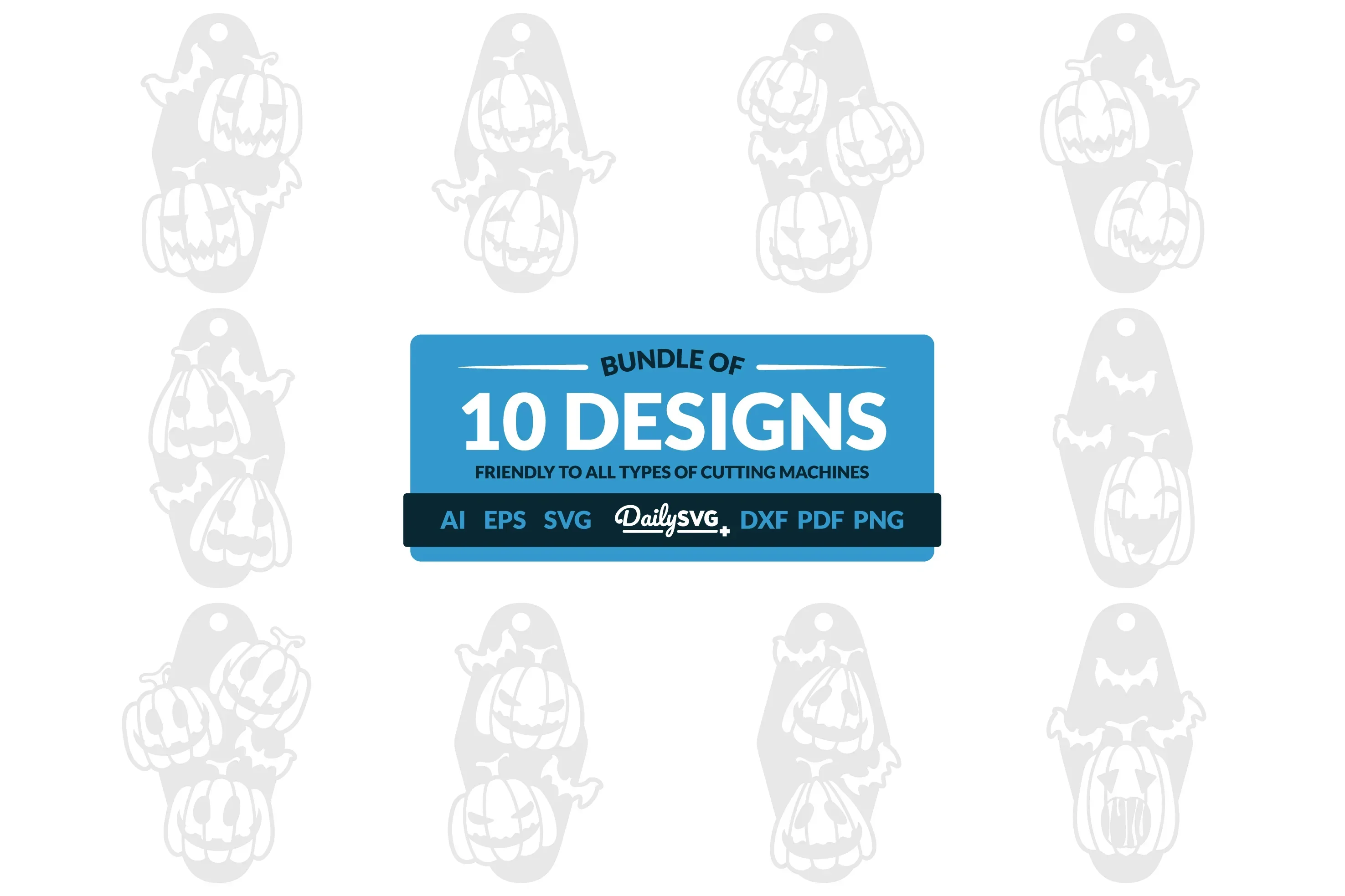 Halloween Pumpkin Motel Keychain Clipart SVG Bundle