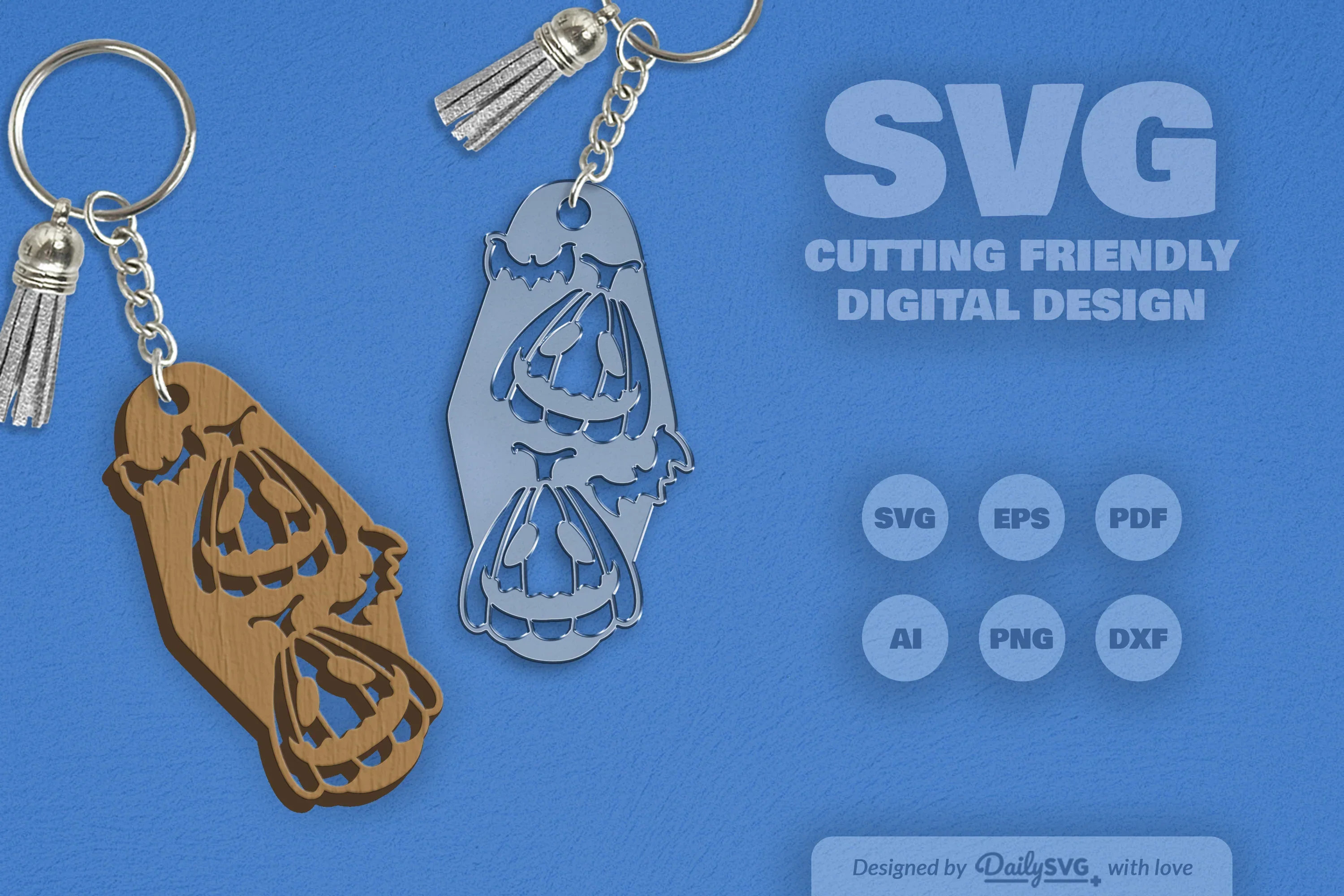Halloween Pumpkin Motel Keychain Clipart SVG Bundle - Image 3