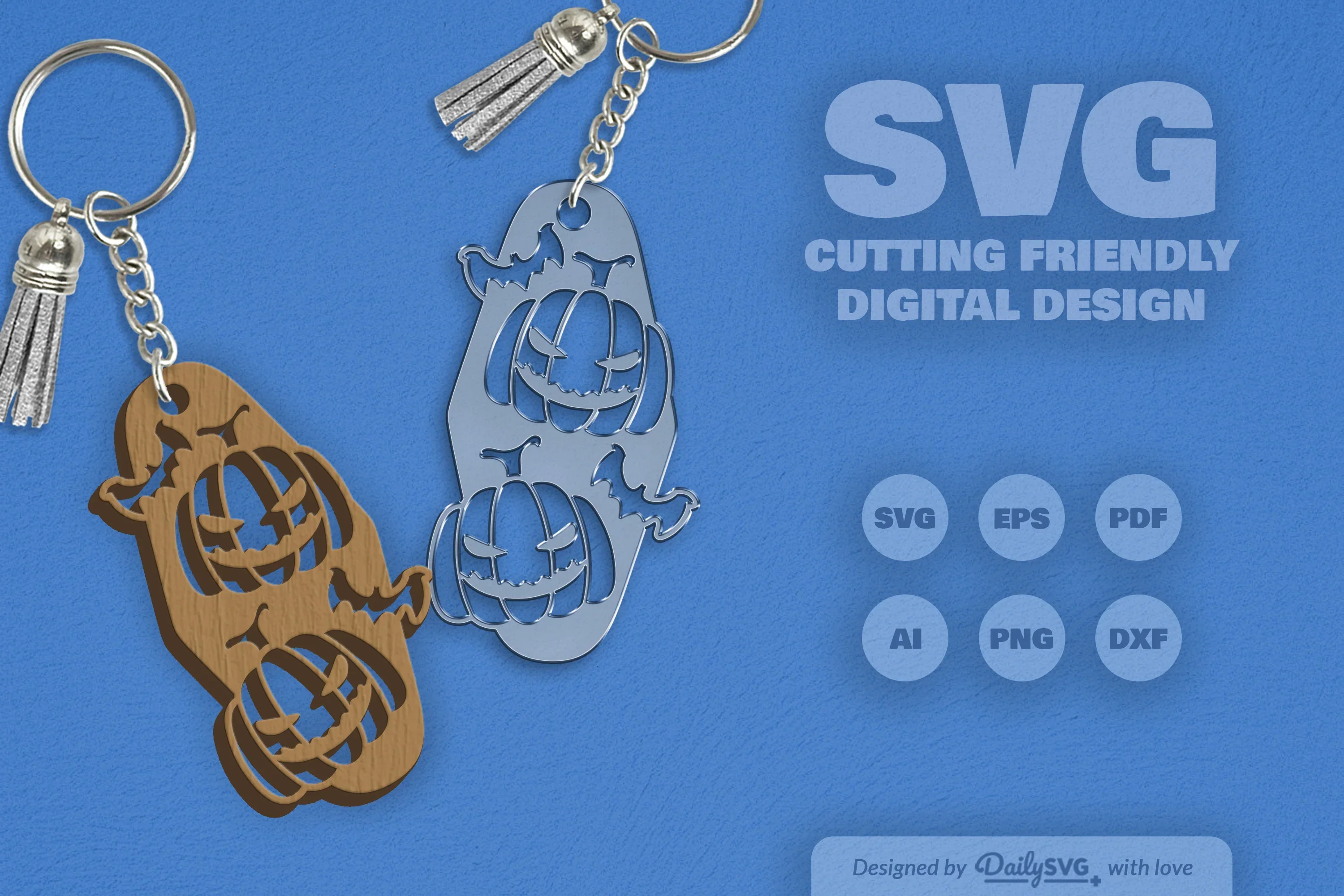 Halloween Pumpkin Motel Keychain Clipart SVG Bundle - Image 4