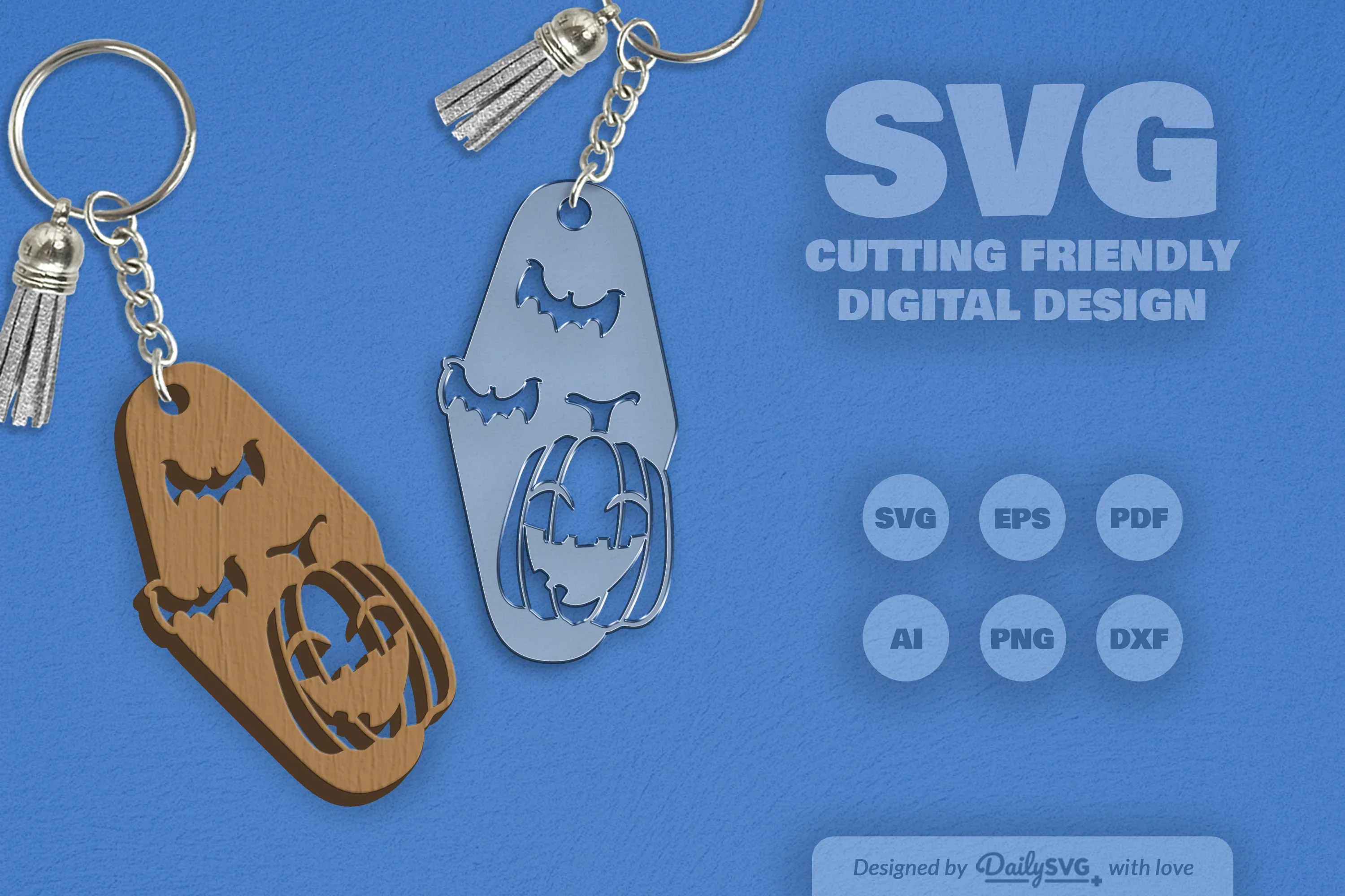 Halloween Pumpkin Motel Keychain Clipart SVG Bundle - Image 6