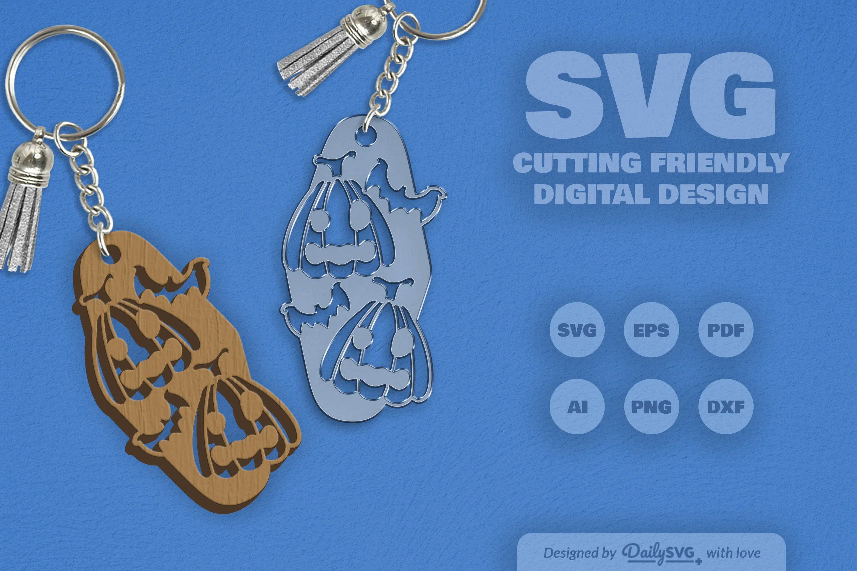 Halloween Pumpkin Motel Keychain Clipart SVG Bundle - Image 7