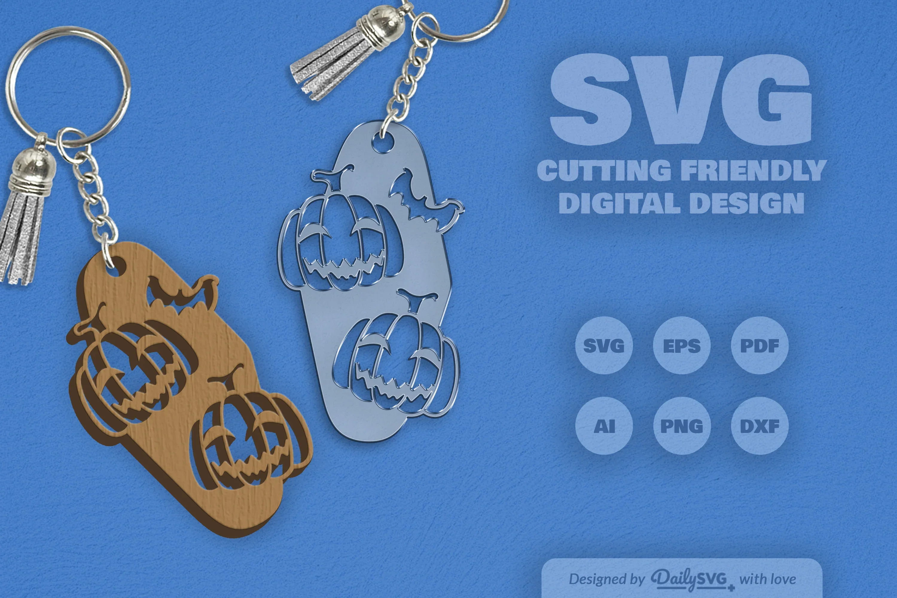 Halloween Pumpkin Motel Keychain Clipart SVG Bundle - Image 8