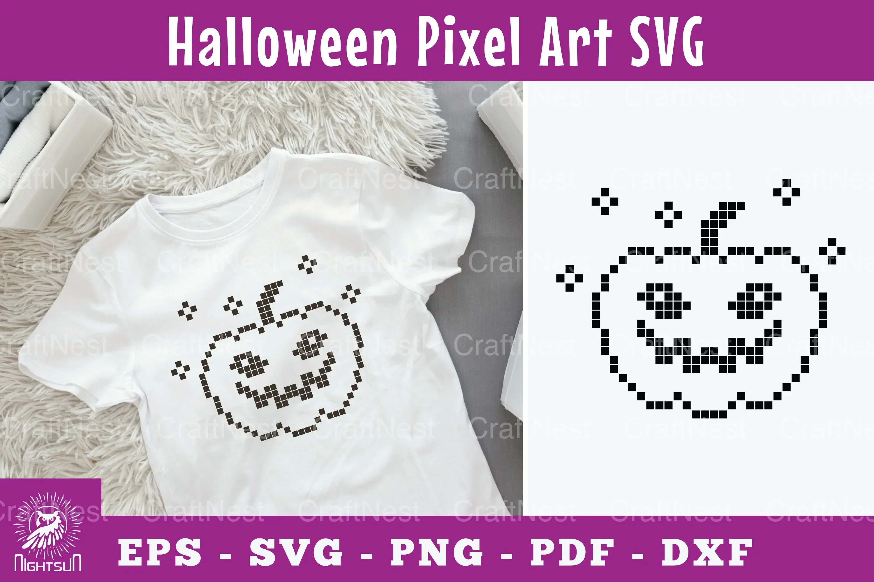 Halloween Pumpkin Pixel Art Clipart Bundle