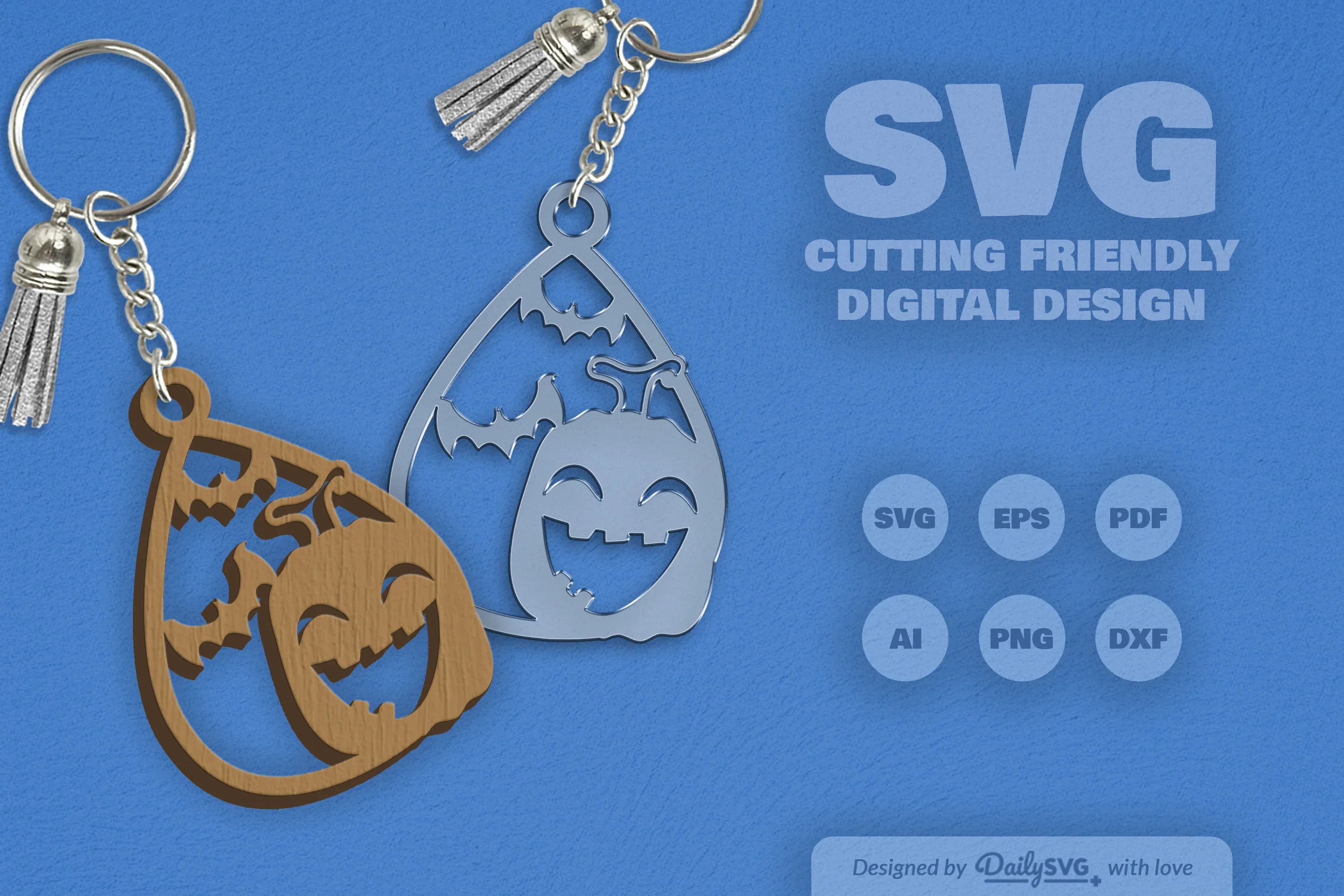 Halloween Pumpkin Tear Drop Keychain Clipart - Image 6