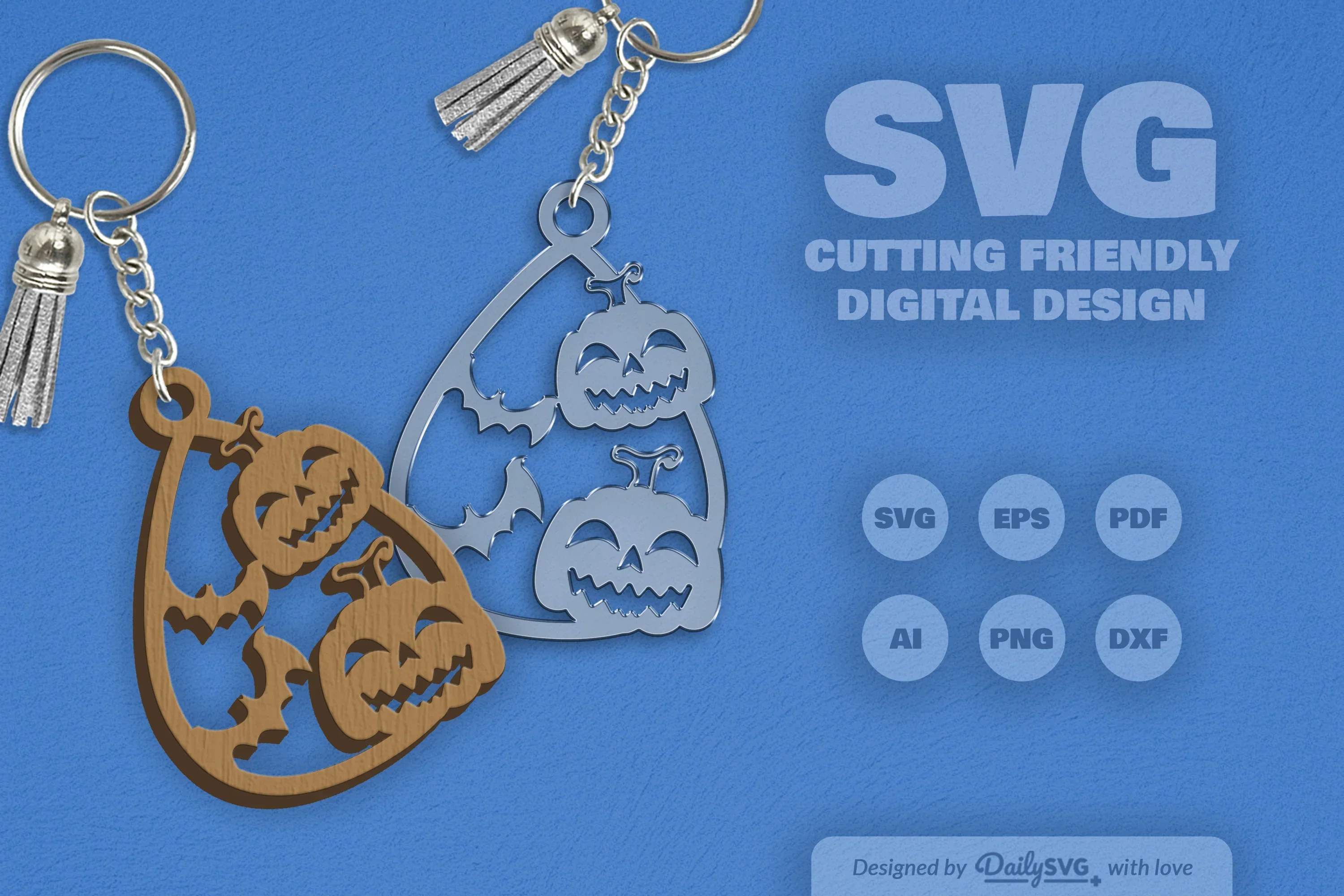 Halloween Pumpkin Tear Drop Keychain Clipart - Image 8