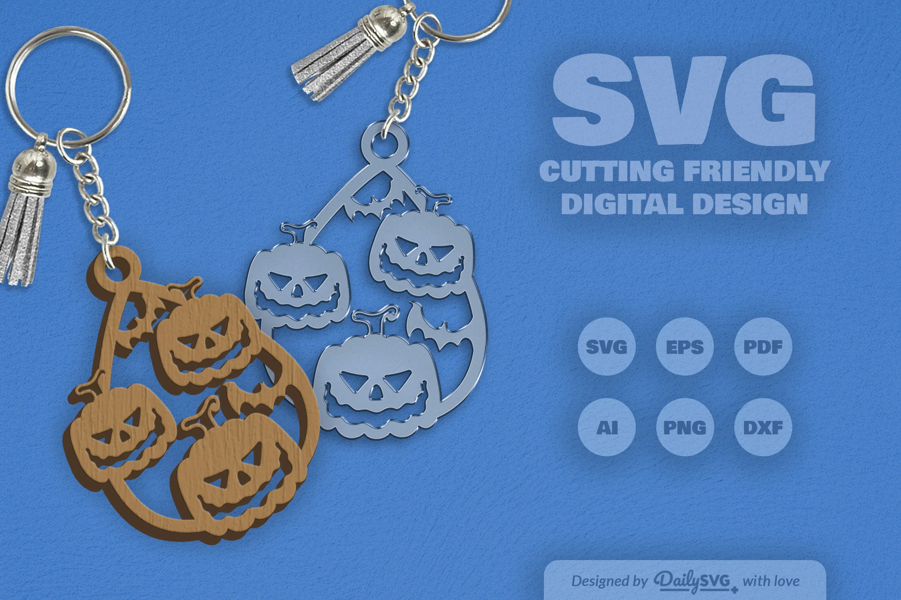 Halloween Pumpkin Tear Drop Keychain Clipart - Image 9