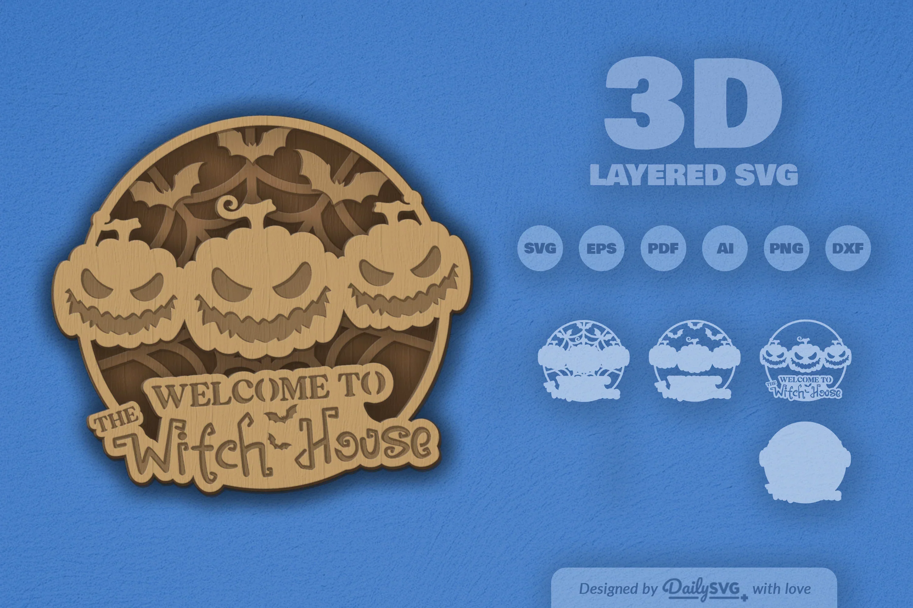 Halloween Pumpkins Laser Cut 3D SVG Bundle - Image 2