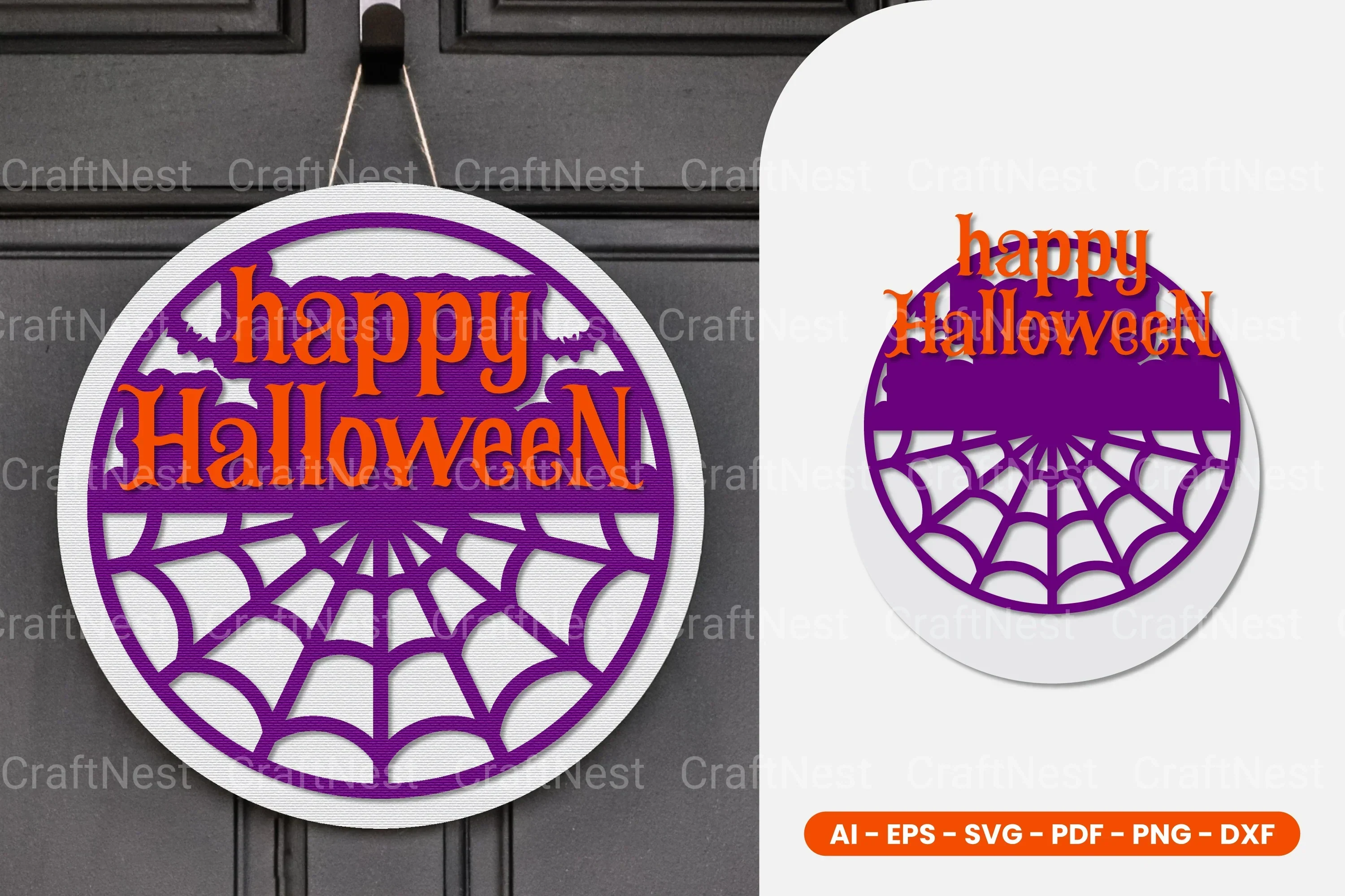 Halloween Round Sign Lasercut SVG Bundle