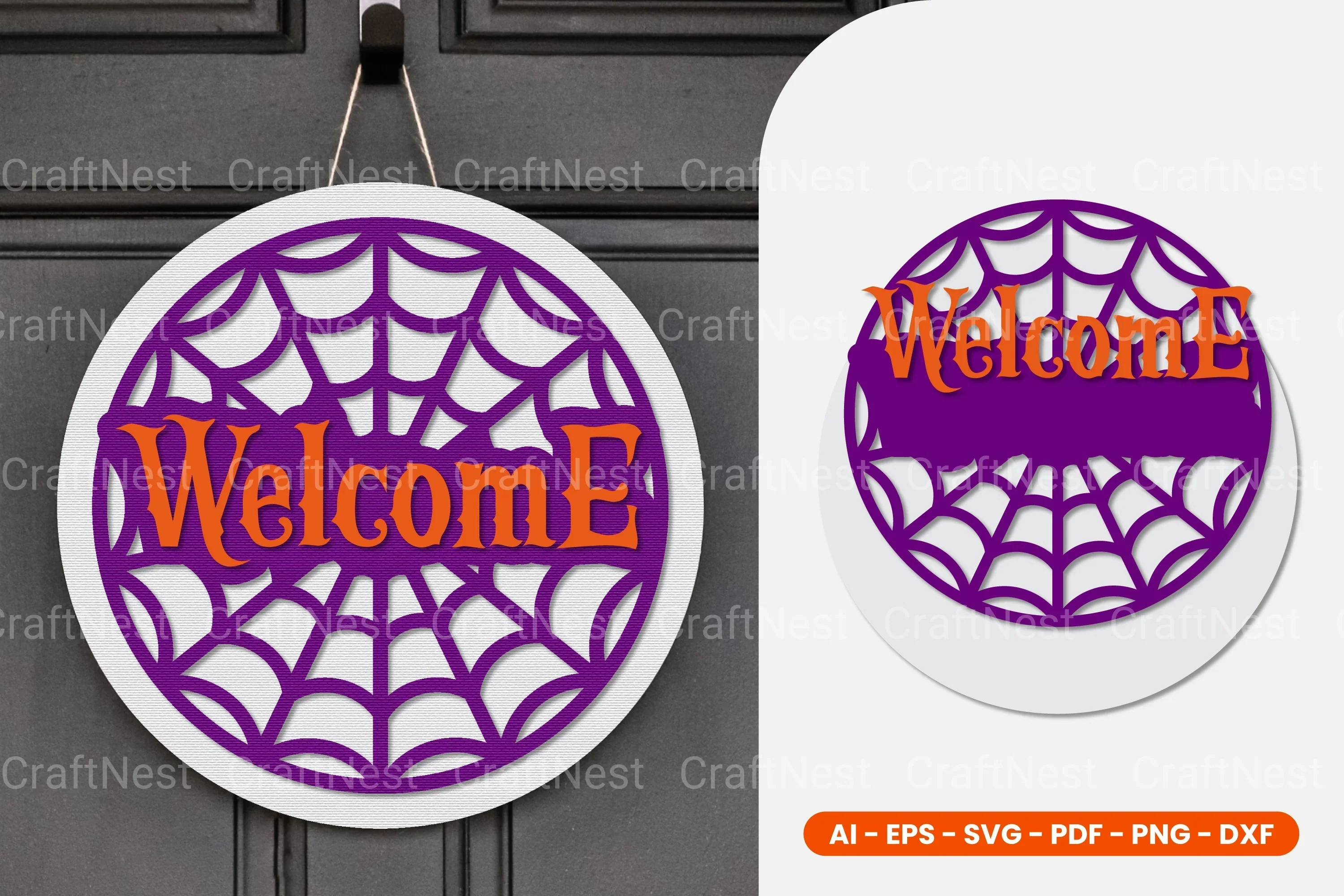 Halloween Round Sign Lasercut SVG Bundle