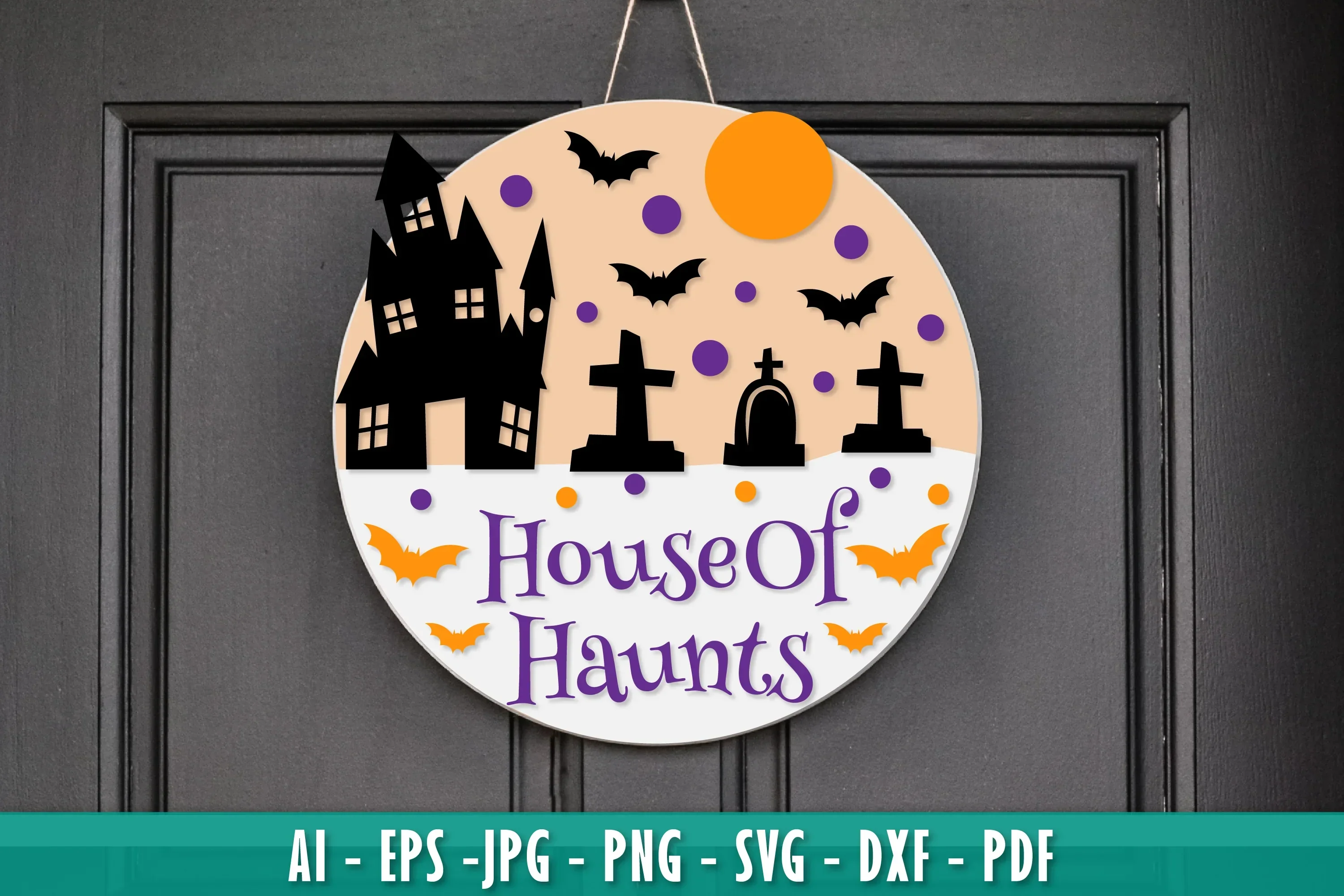 Halloween Round Wall Hanger Decoration SVG Bundle