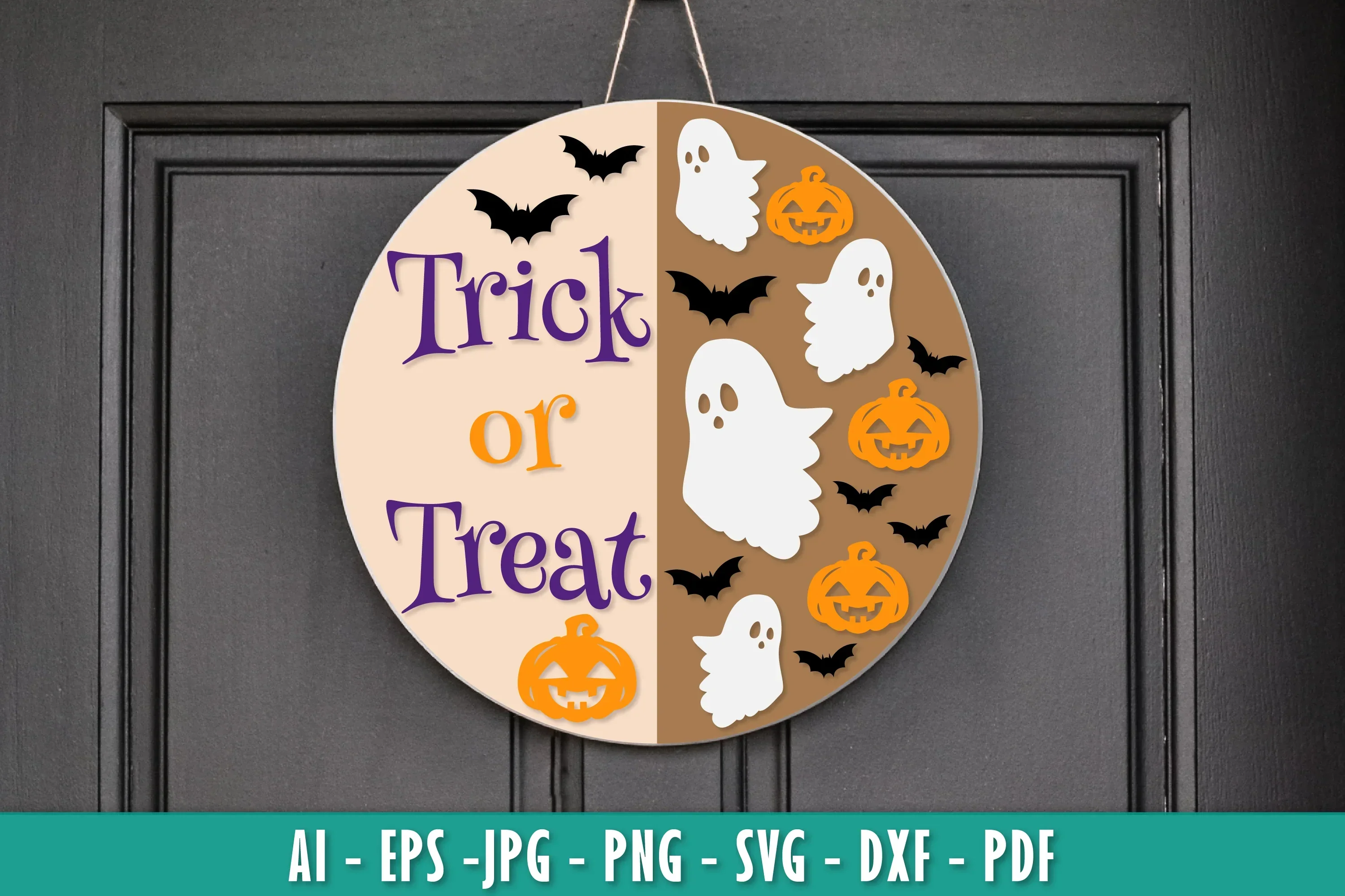 Halloween Round Wall Hanger Decoration SVG Bundle