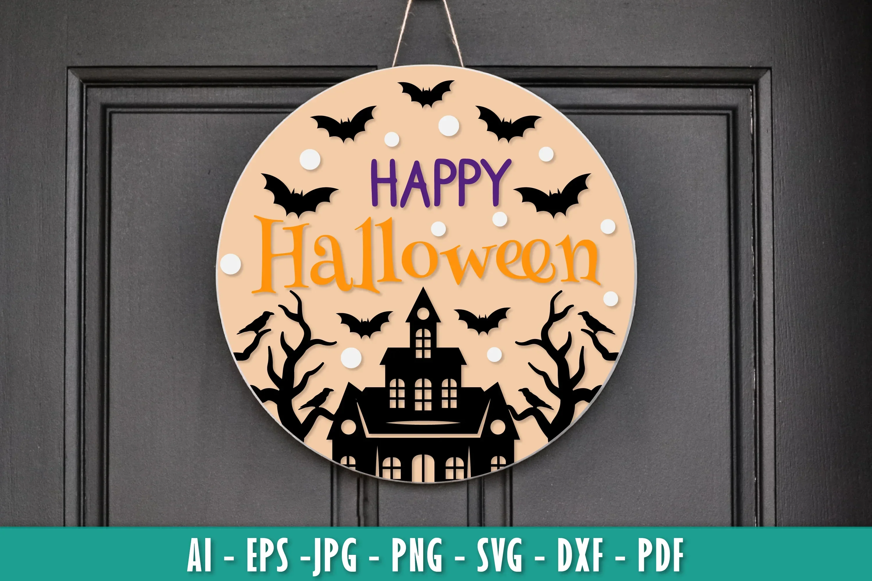 Halloween Round Wall Hanger Decoration SVG Bundle