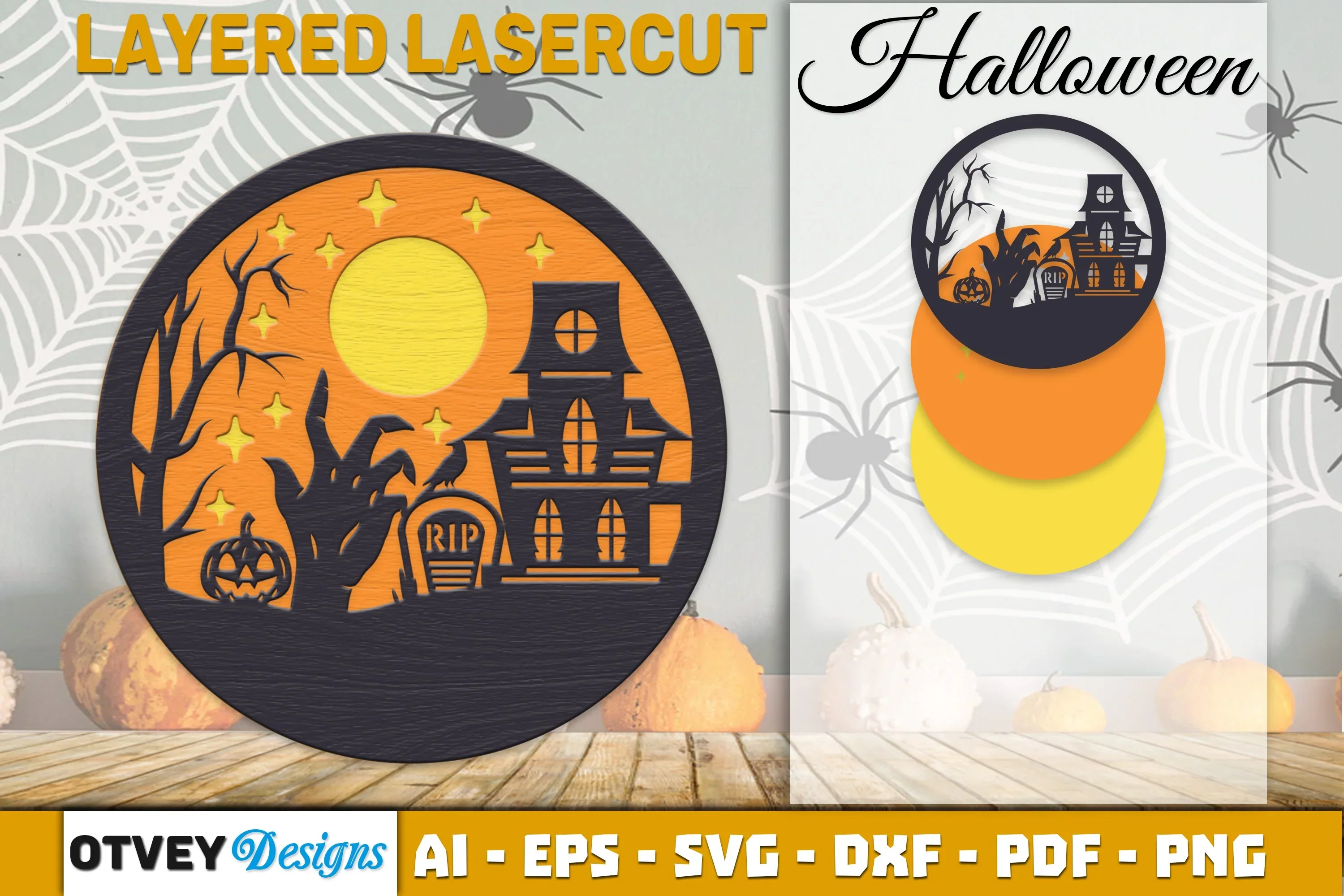 Halloween Scene Round SVG Bundle