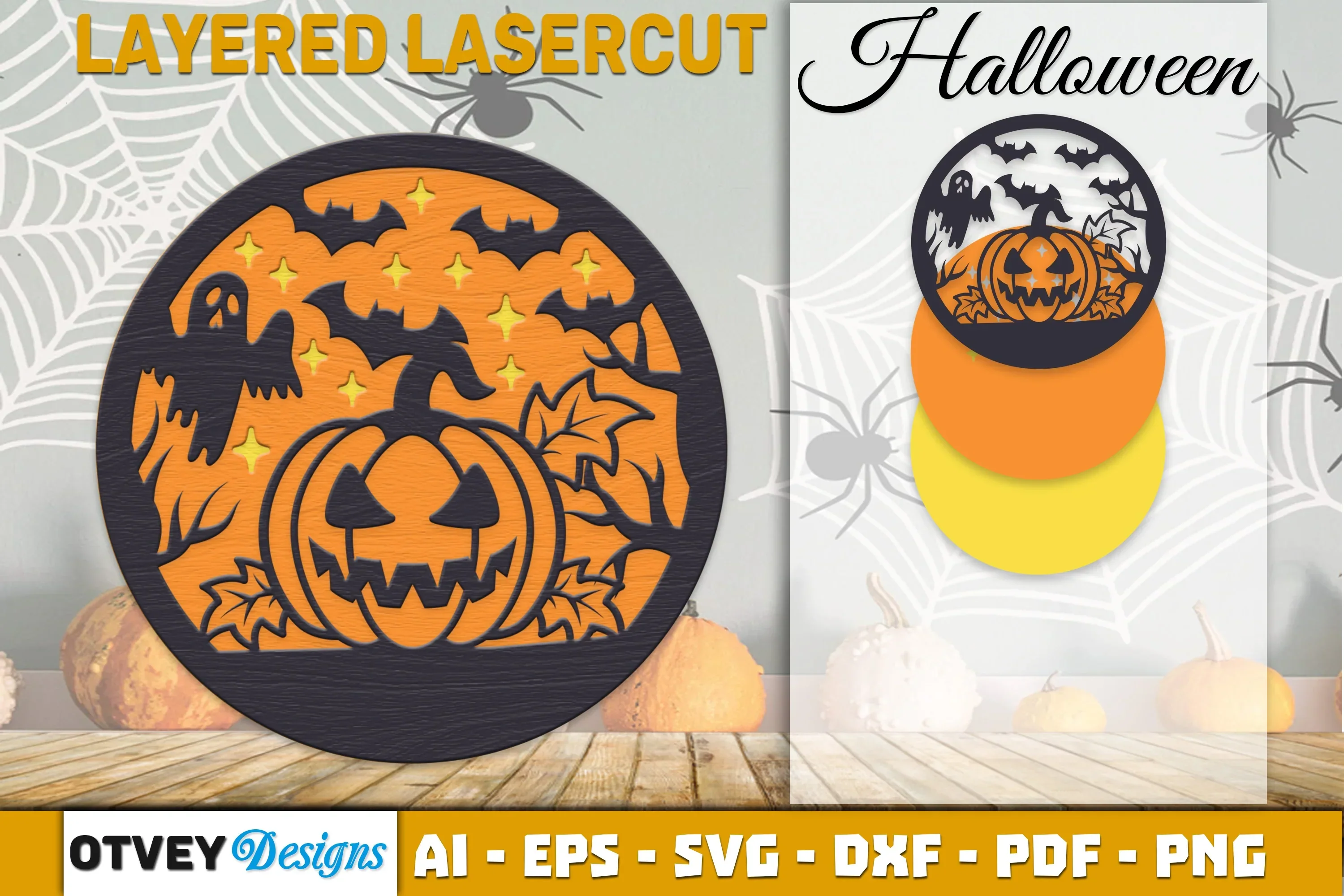 Halloween Scene Round SVG Bundle