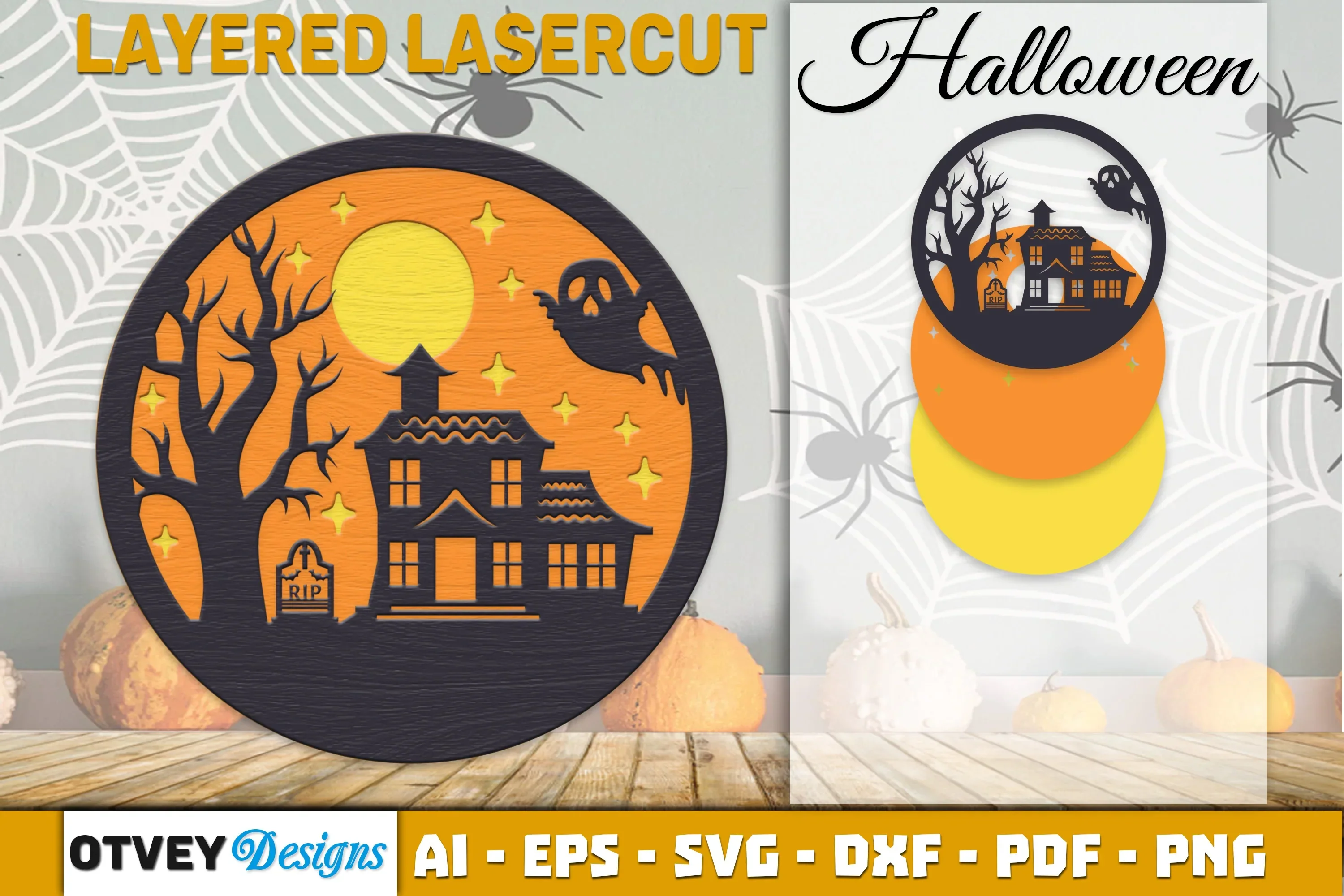 Halloween Scene Round SVG Bundle