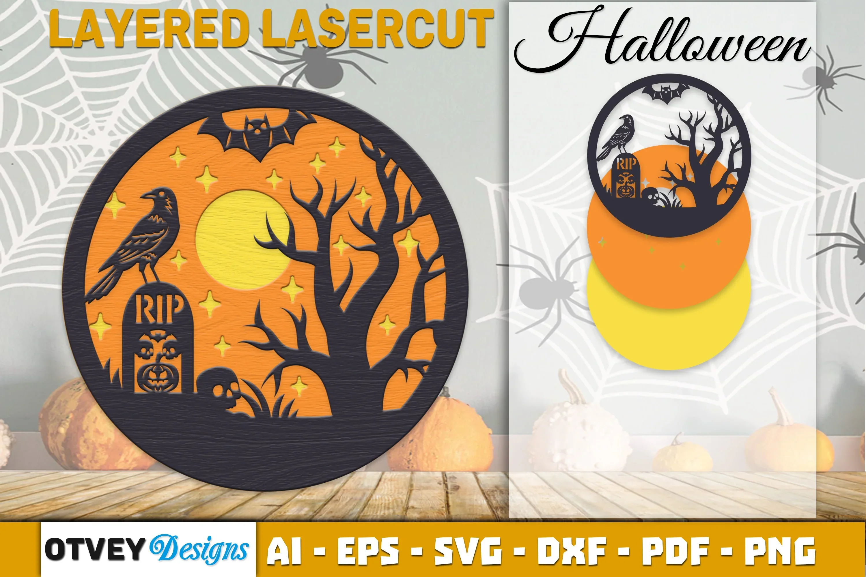 Halloween Scene Round SVG Bundle