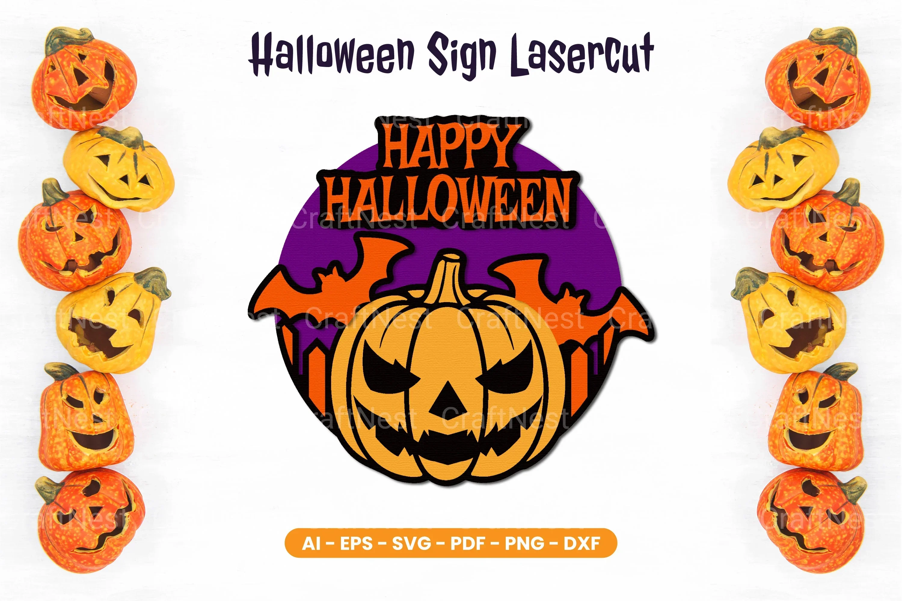 Halloween Sign Lasercut SVG Bundle - Clipart Bundle
