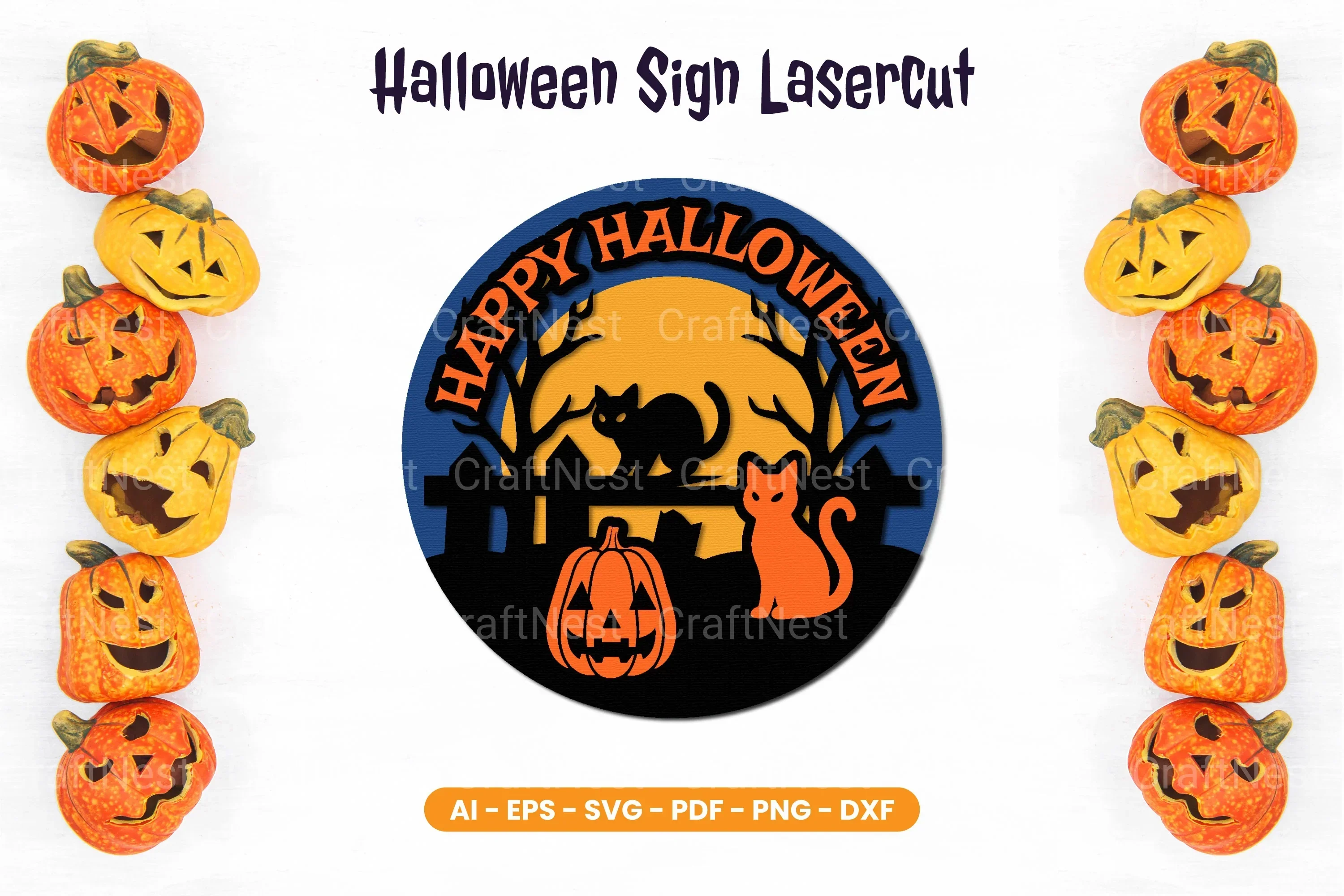 Halloween Sign Lasercut SVG Bundle