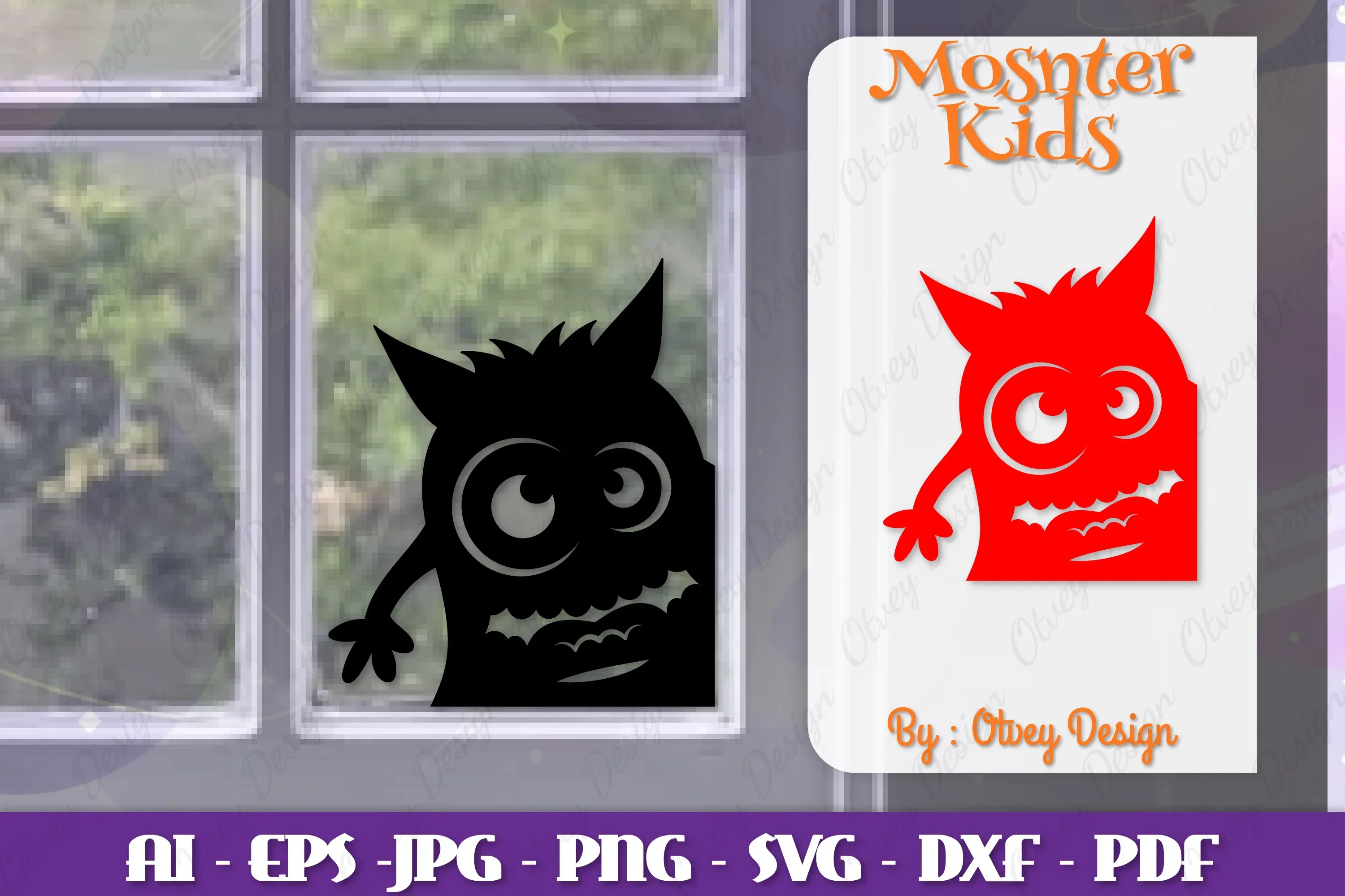 Halloween Window Cling Decor SVG Bundle