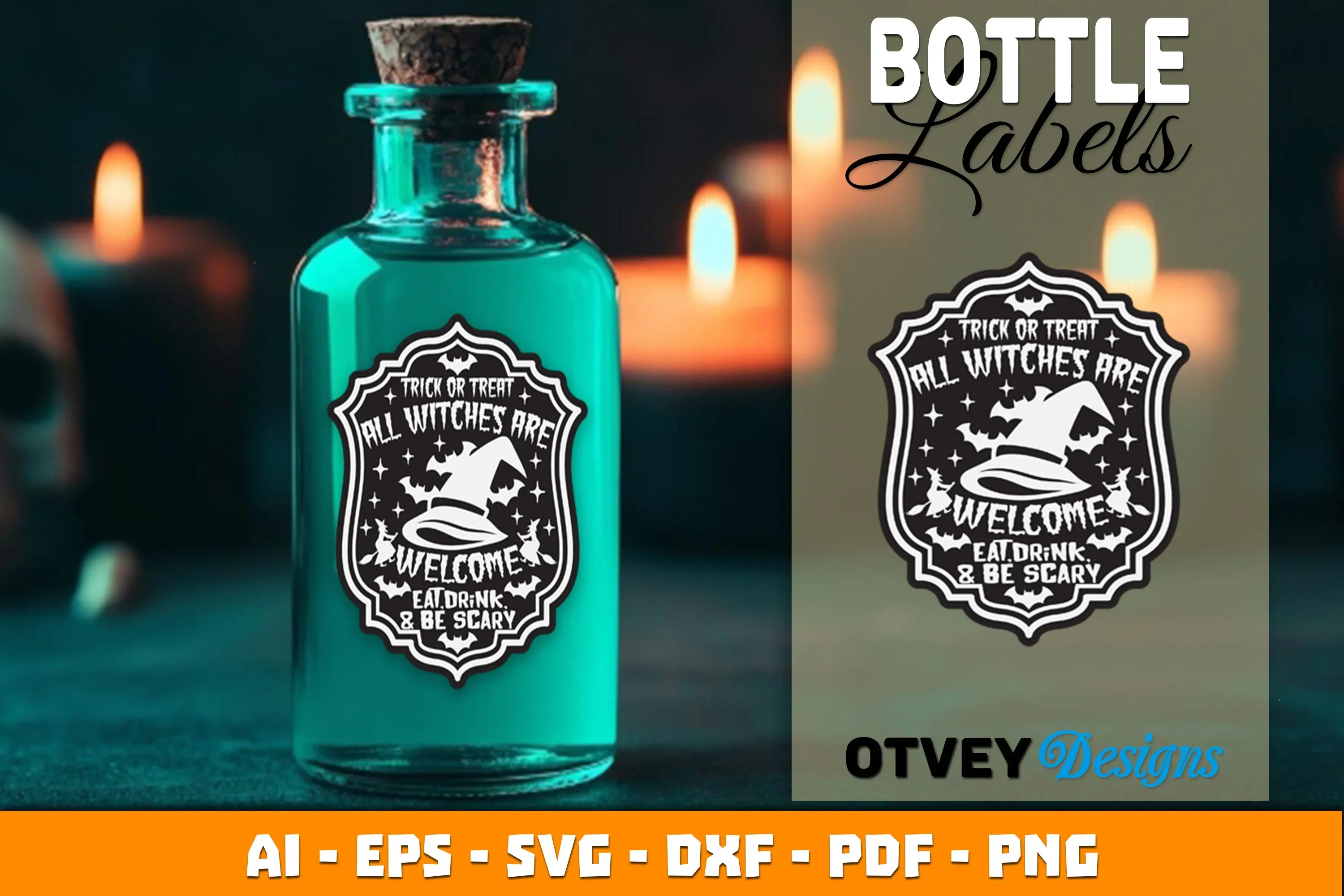 Halloween Witch Potion Bottle Labels SVG Bundle - Image 3