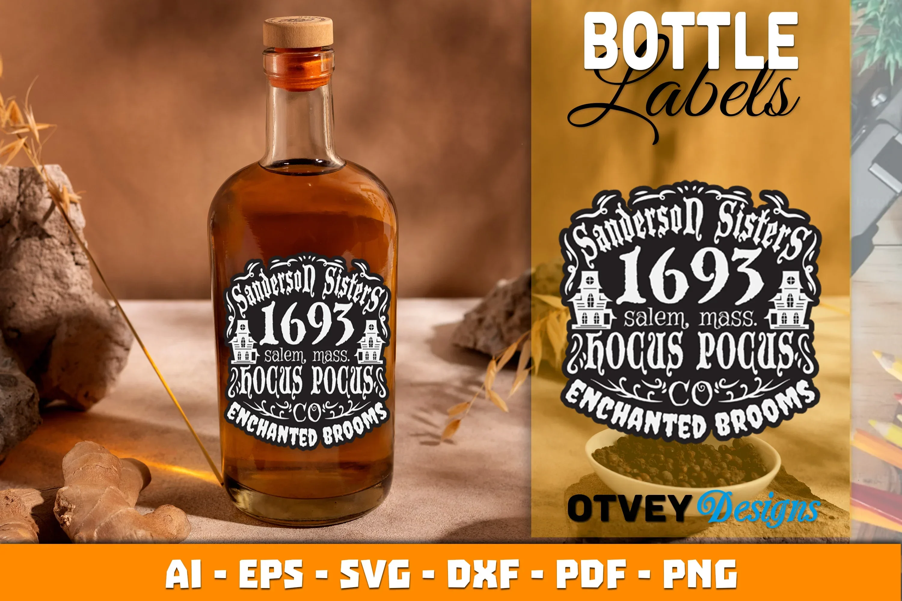 Halloween Witch Potion Bottle Labels SVG Bundle