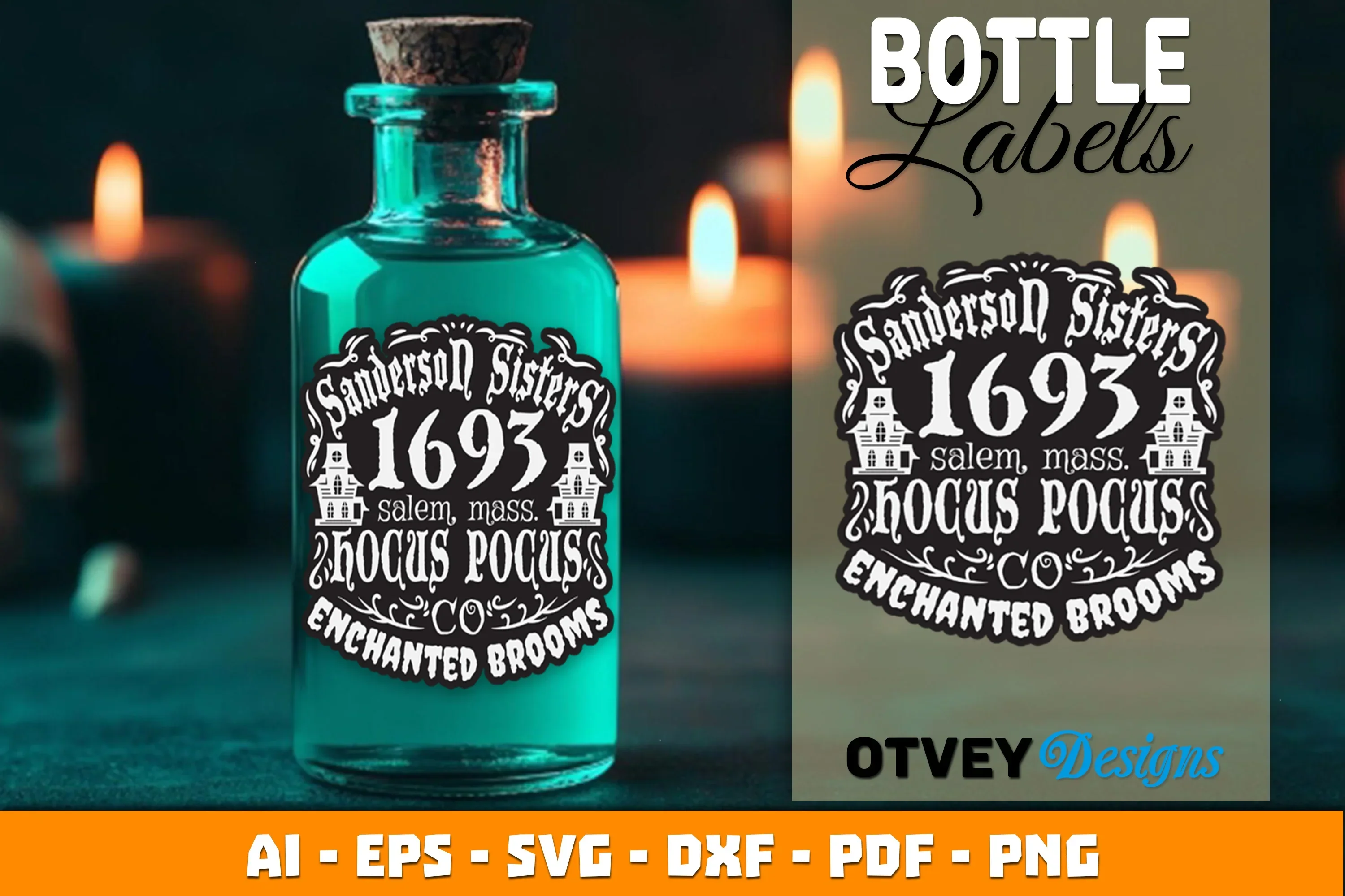 Halloween Witch Potion Bottle Labels SVG Bundle - Image 2