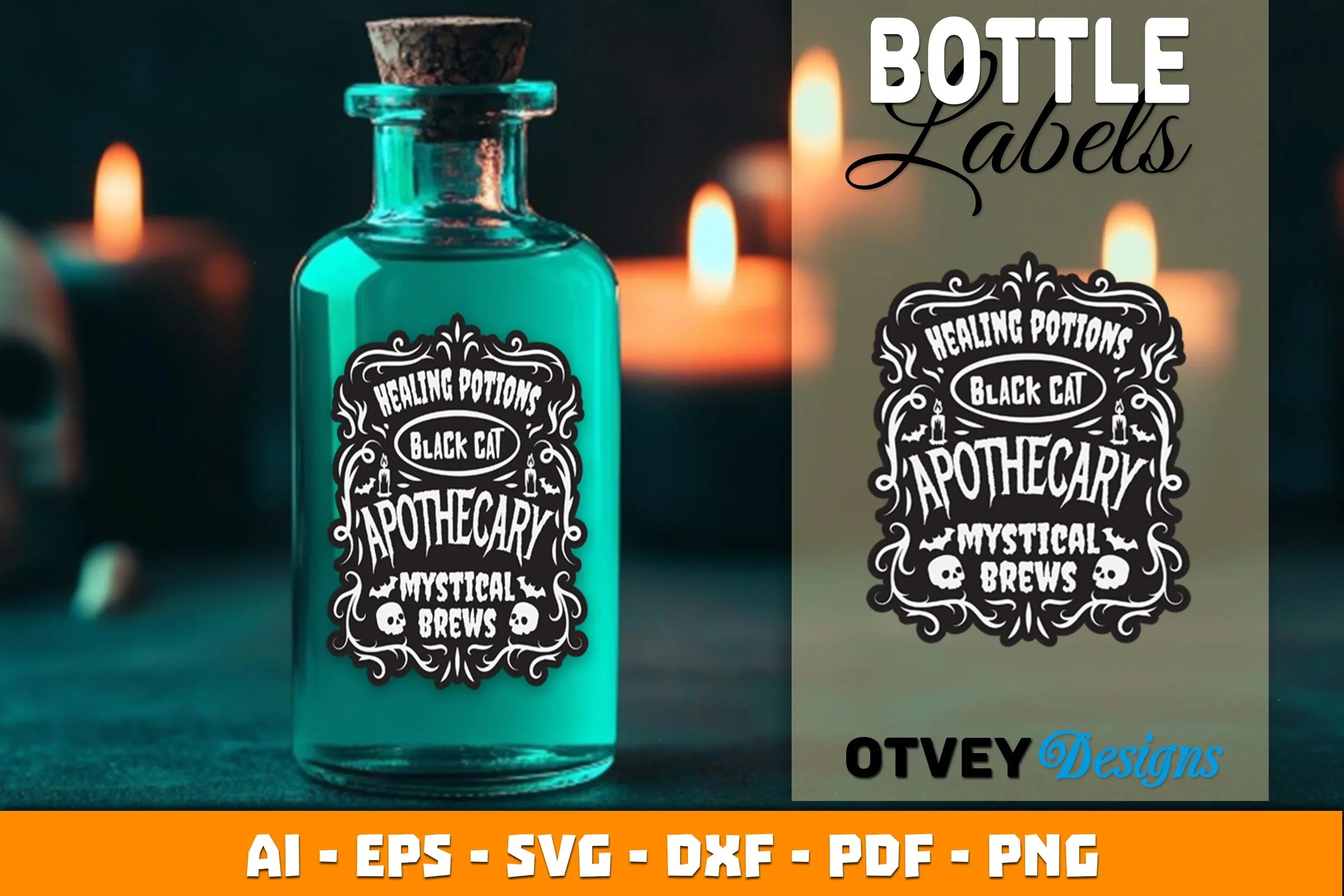 Halloween Witch Potion Bottle Labels SVG Bundle - Image 3