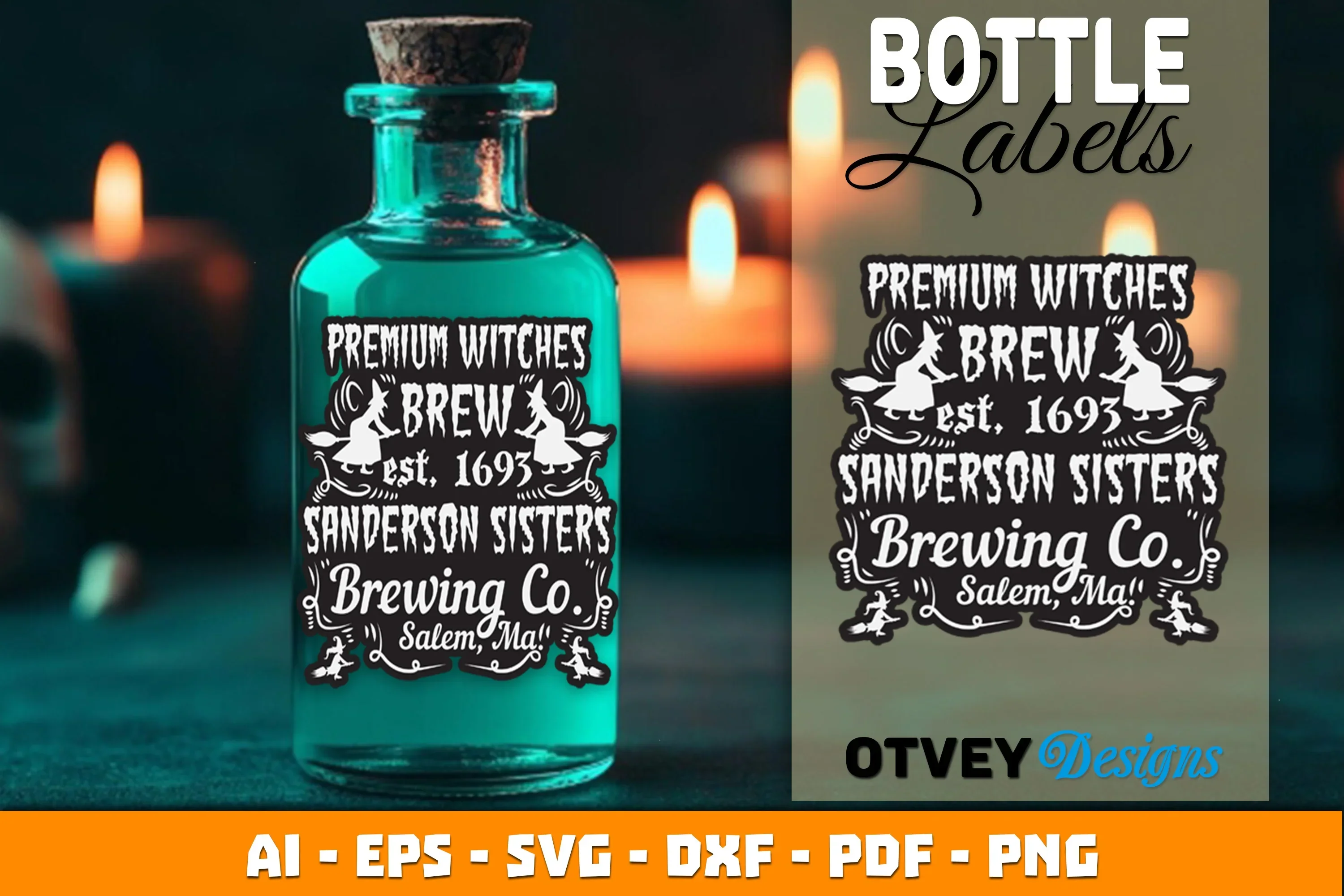 Halloween Witch Potion Bottle Labels SVG Bundle - Image 2