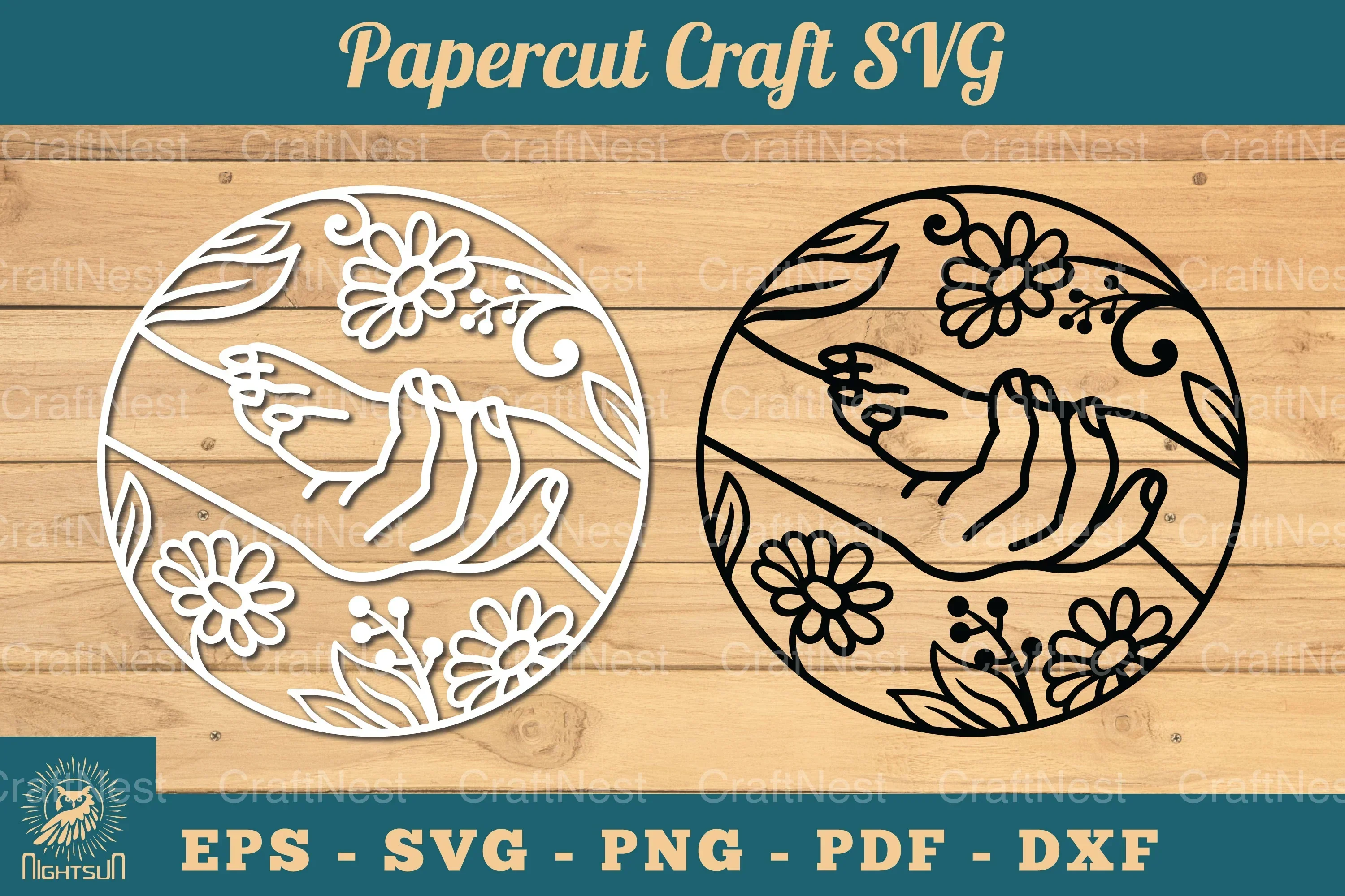 Hand Paw Papercut Clipart Bundle
