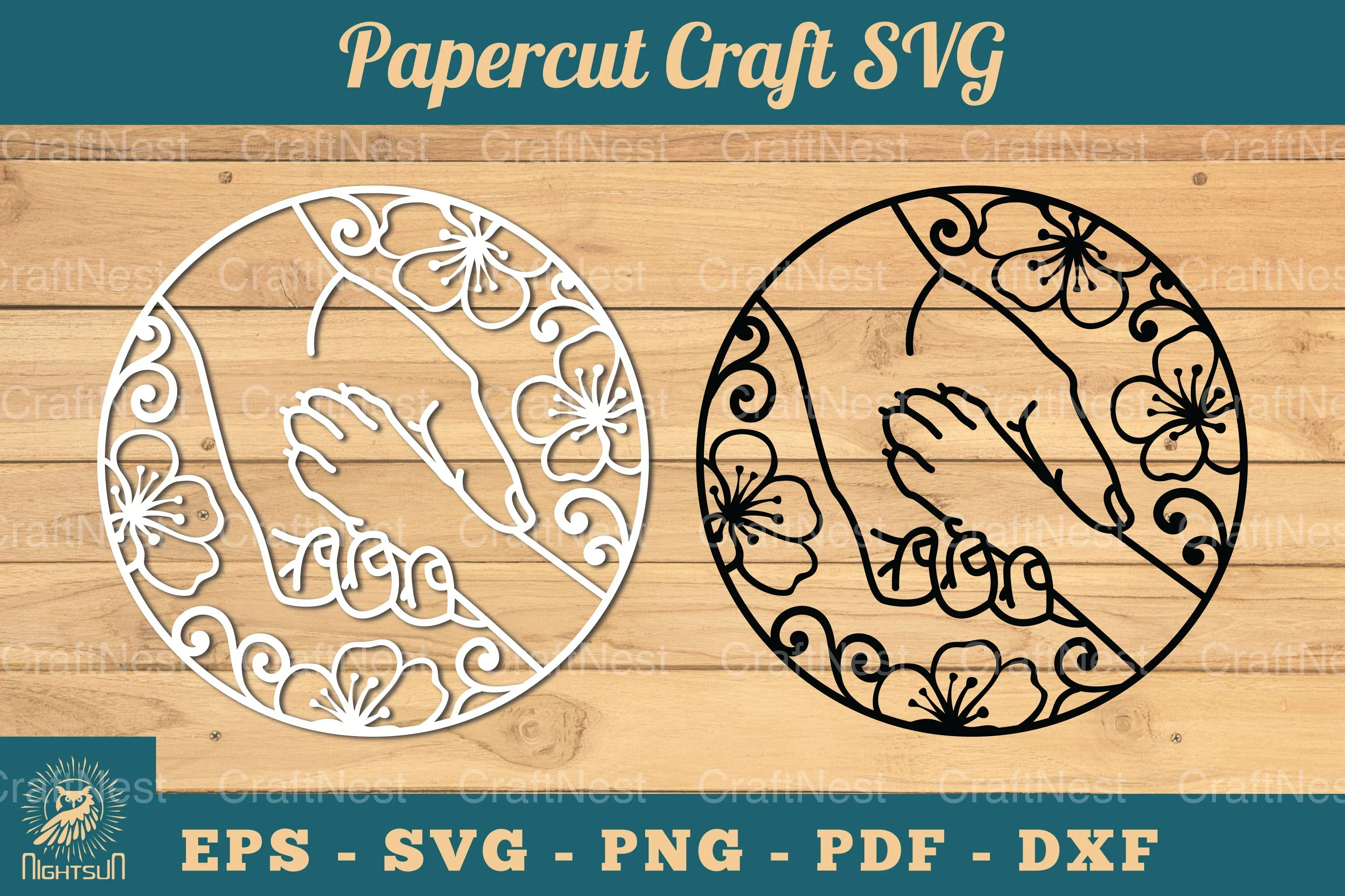 Hand Paw Papercut Clipart Bundle