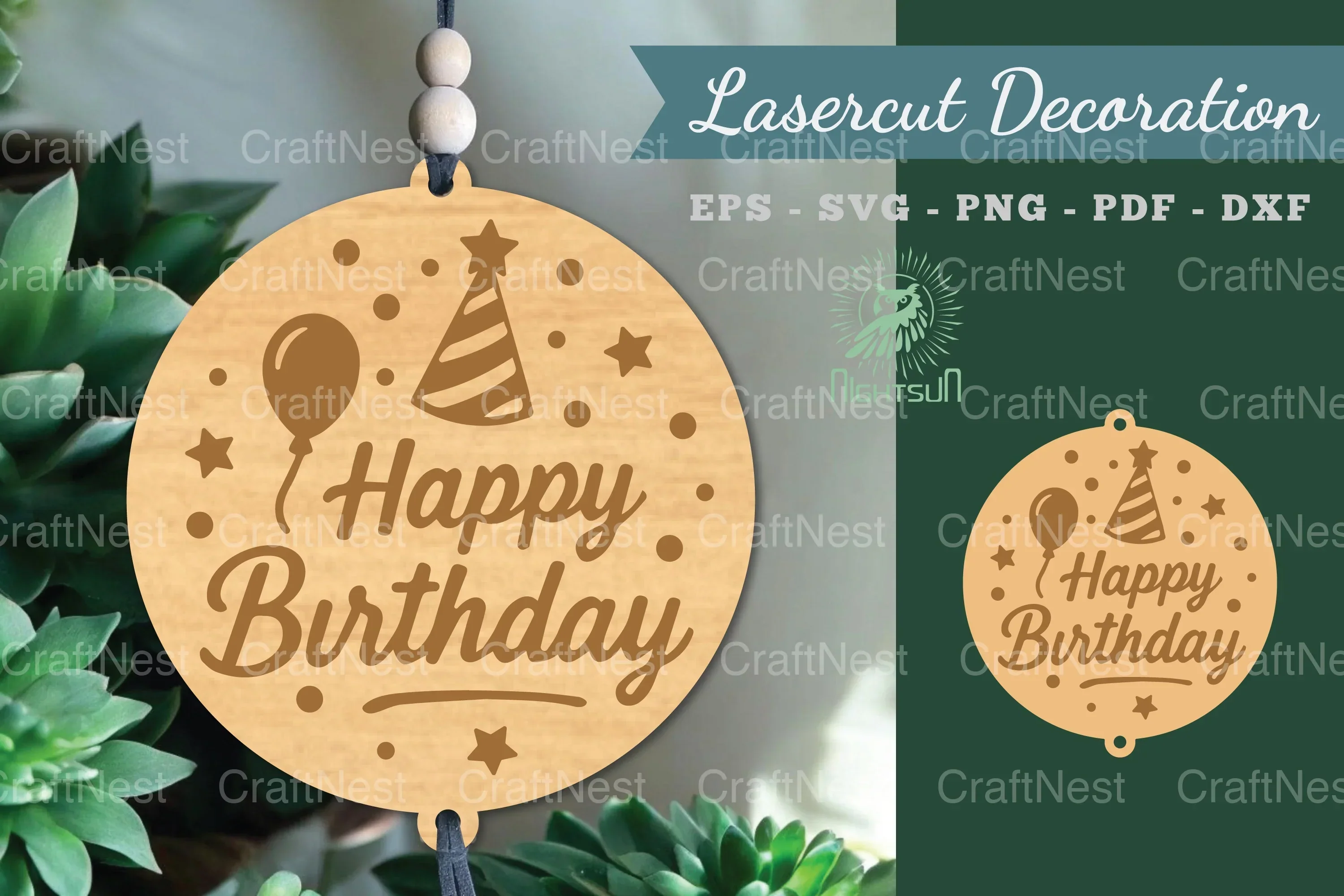 Happy Birthday Lasercut Decoration Clipart Bundle