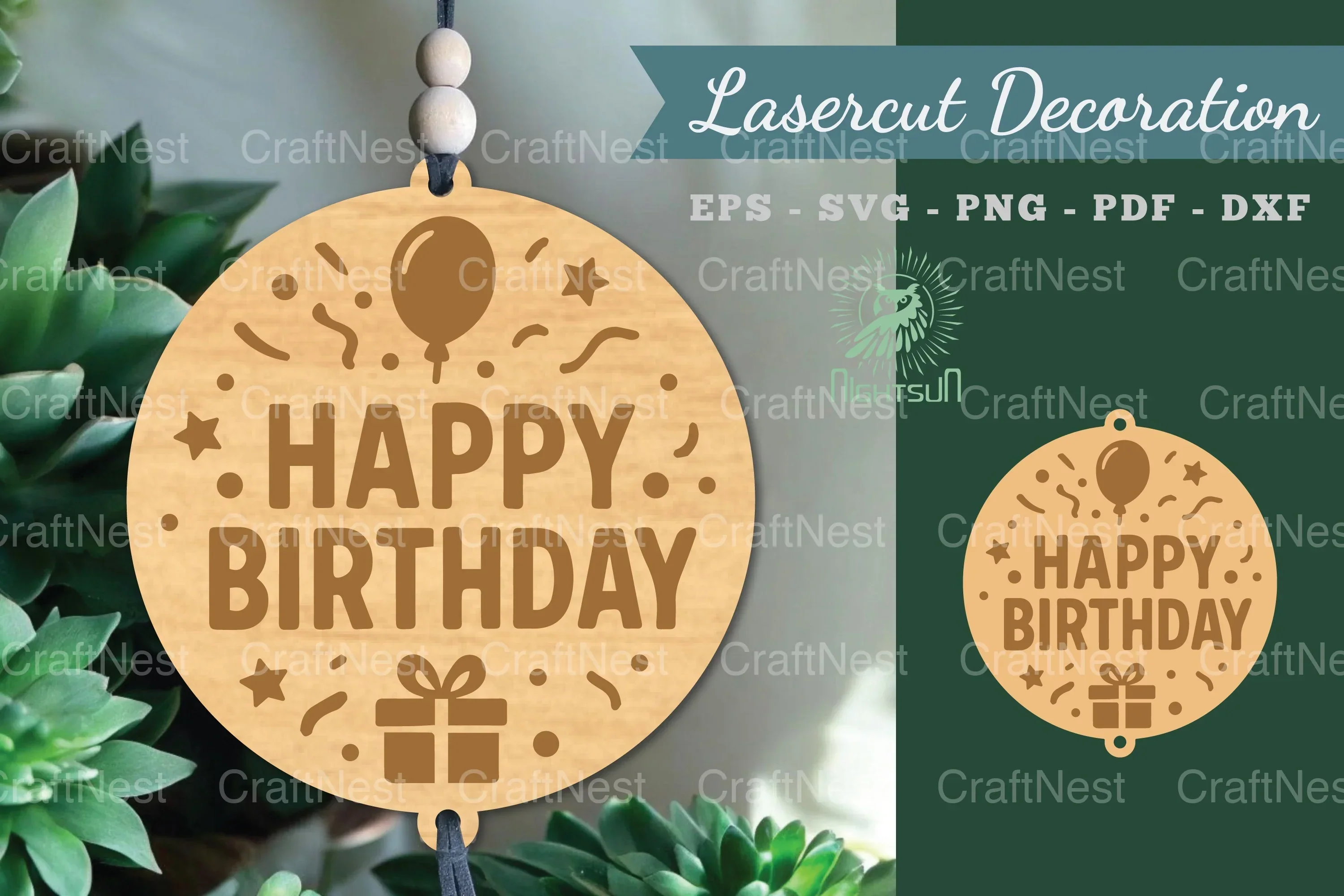 Happy Birthday Lasercut Decoration Clipart Bundle
