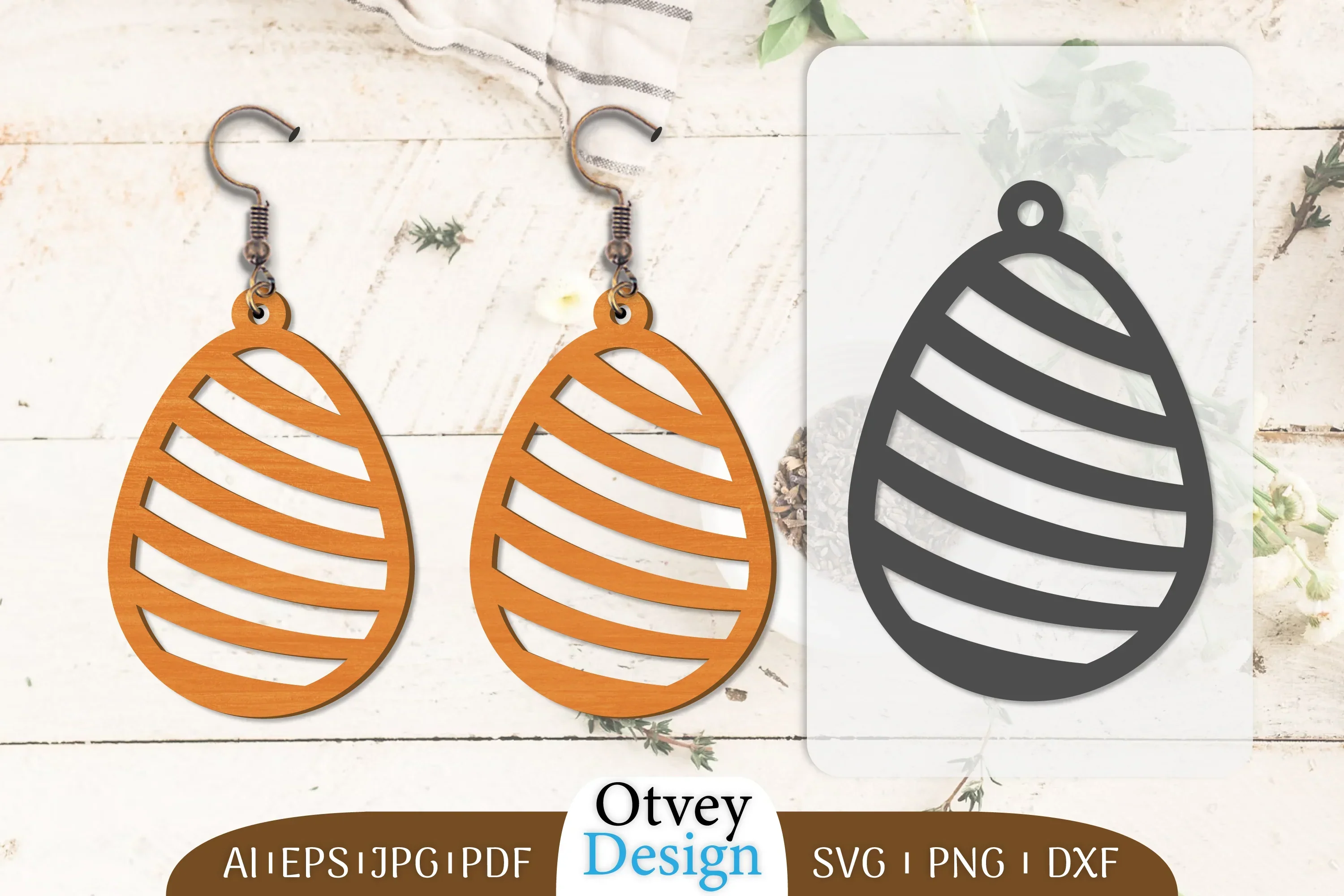 Happy Easter Egg Earring Lasercut SVG Bundle