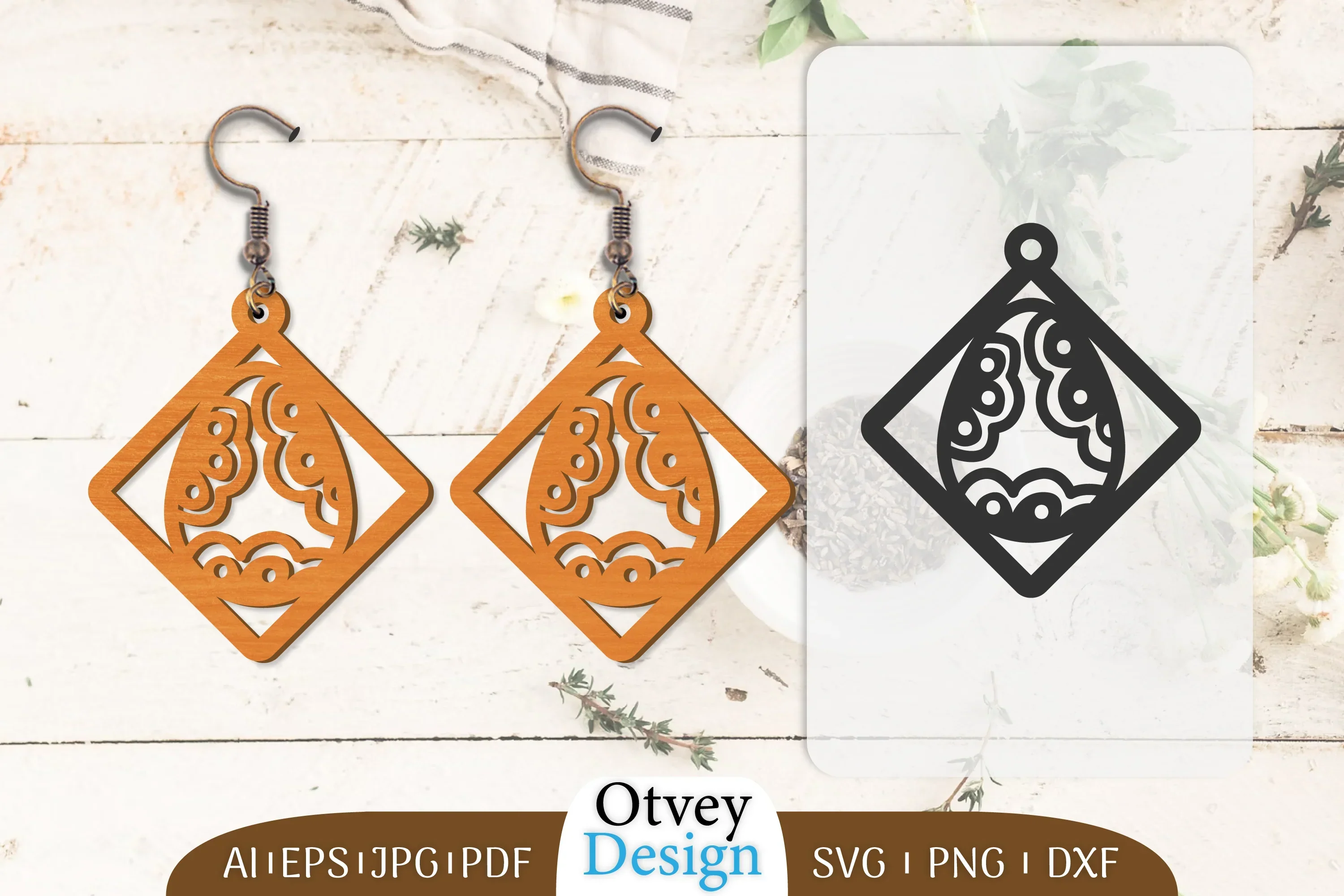 Happy Easter Egg Earring Lasercut SVG Bundle
