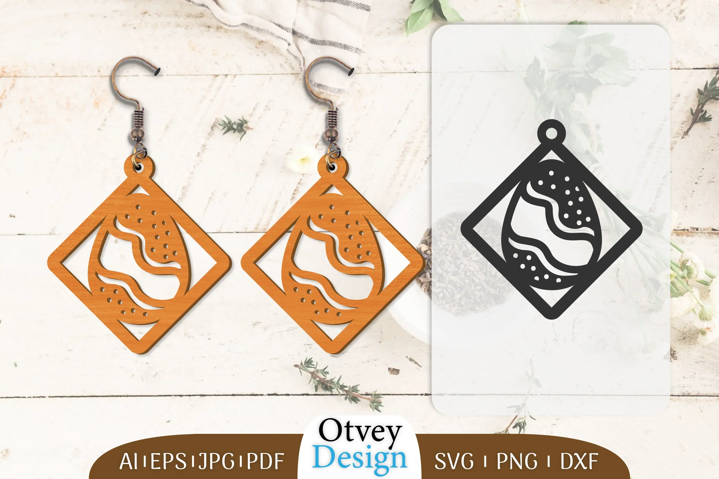 Happy Easter Egg Earring Lasercut SVG Bundle