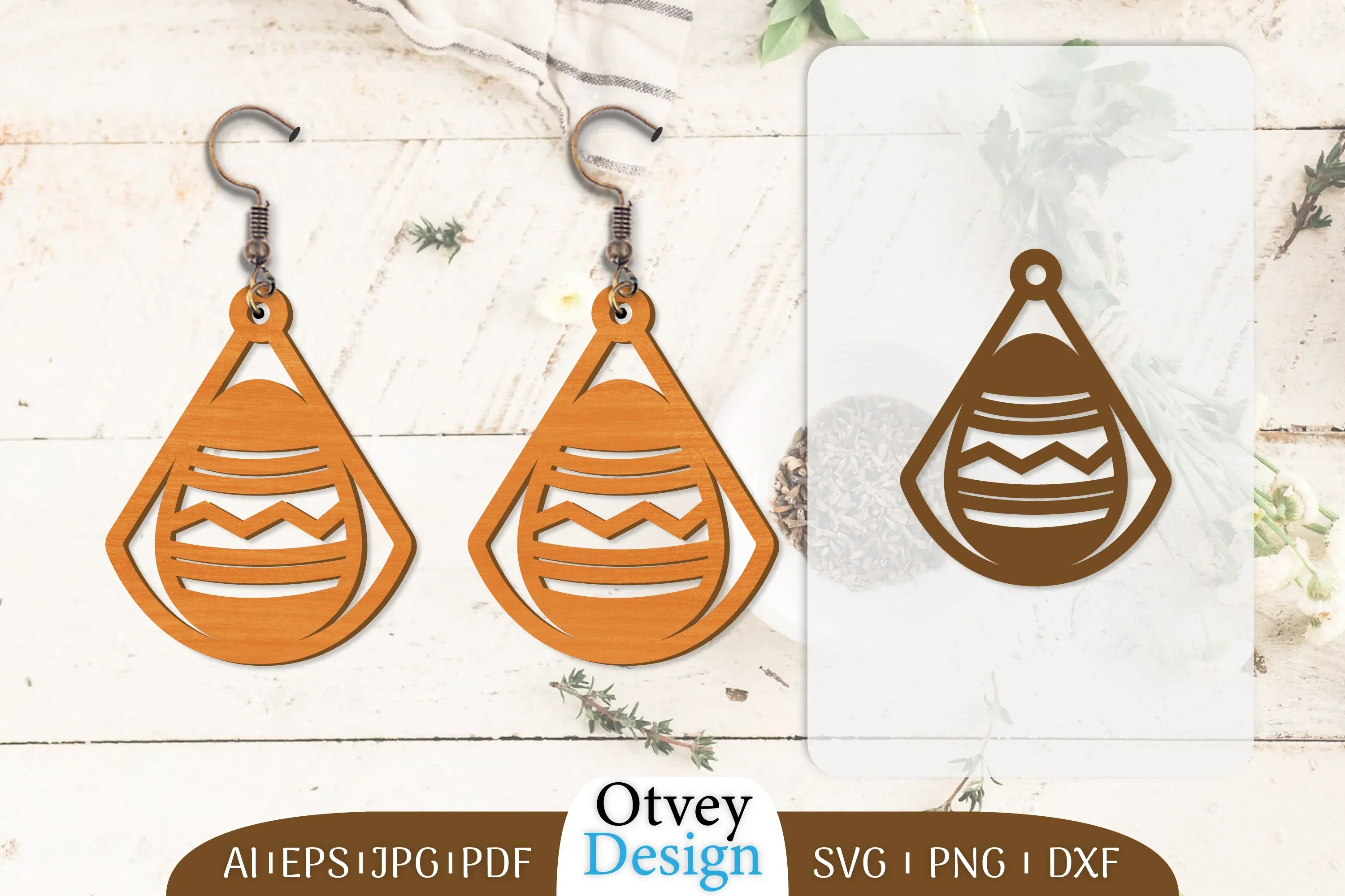 Happy Easter Egg Earring Lasercut SVG Bundle