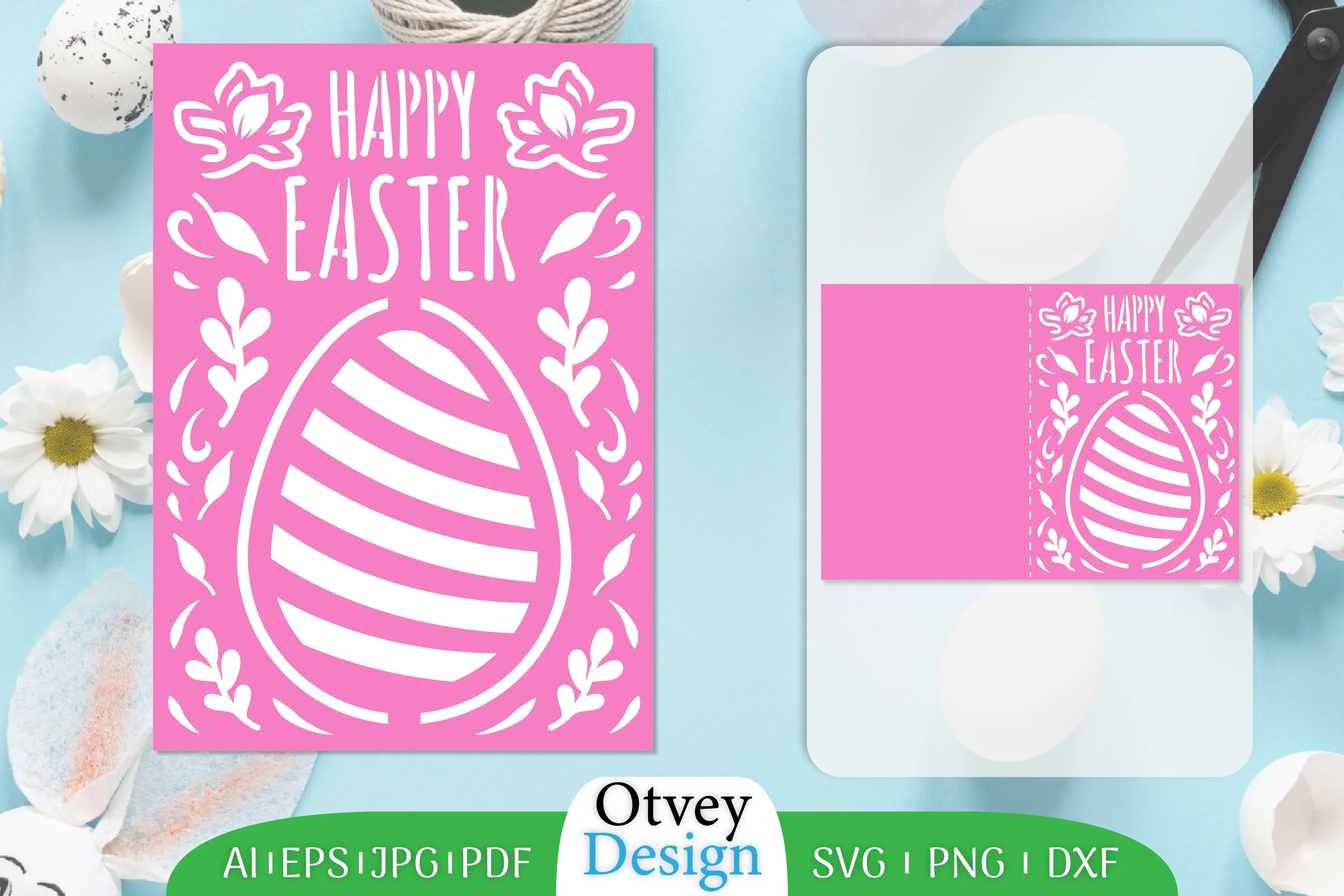 Happy Easter Greeting Card SVG Bundle
