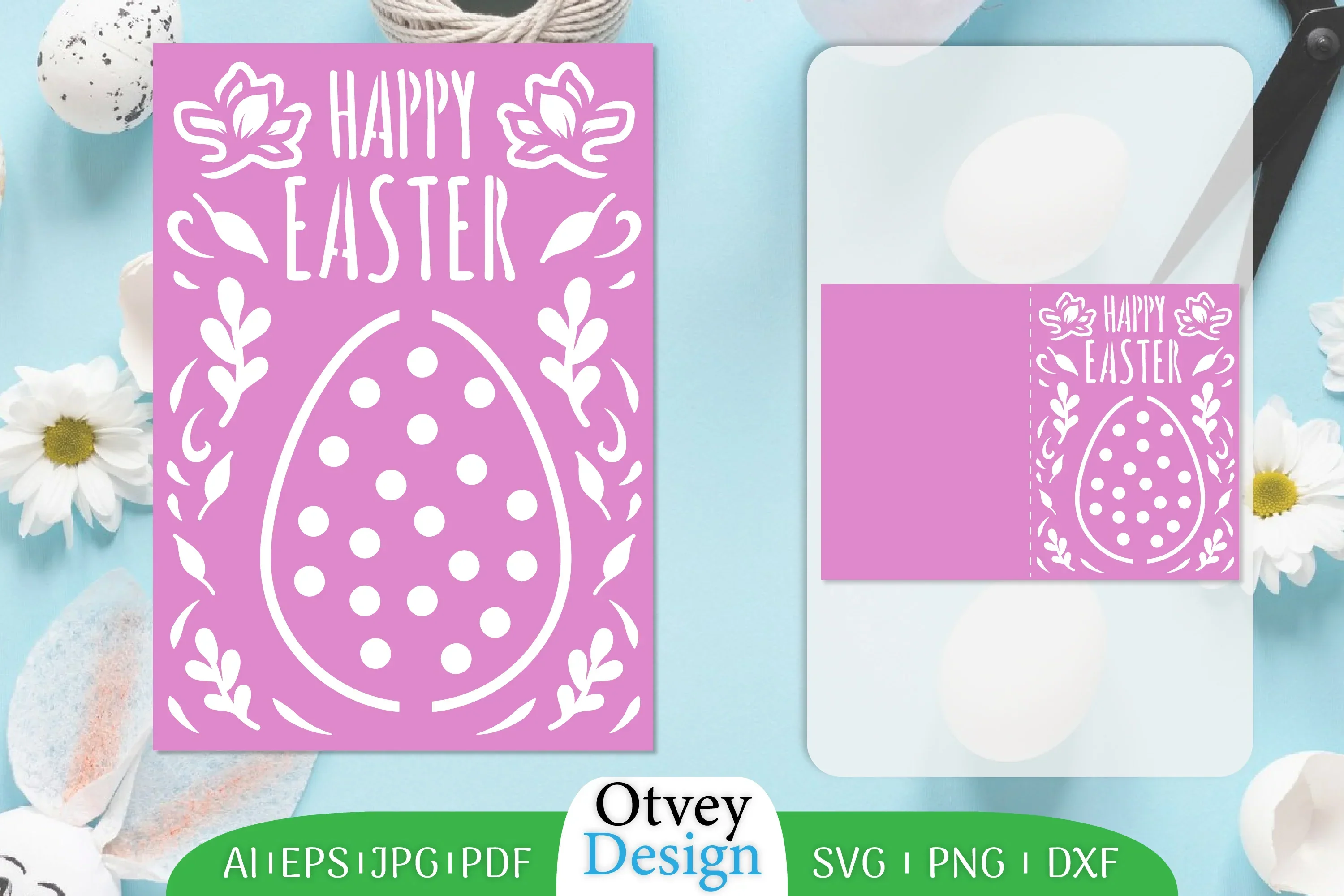Happy Easter Greeting Card SVG Bundle
