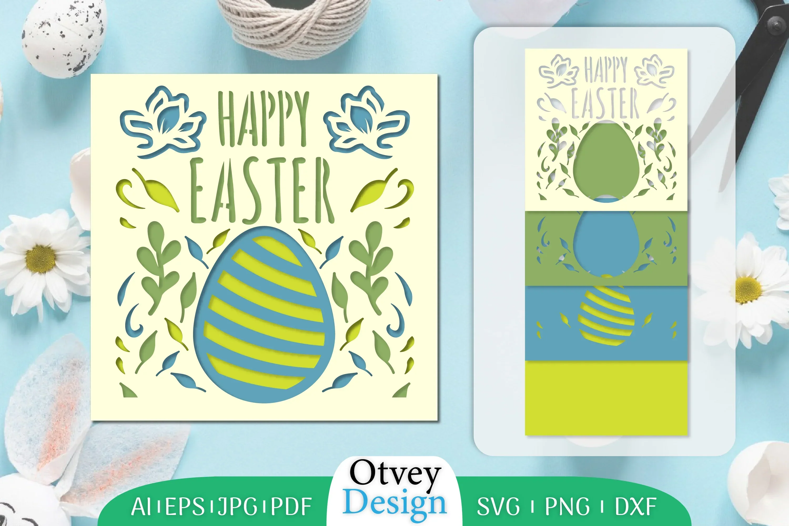 Happy Easter Layered Papercut SVG Bundle